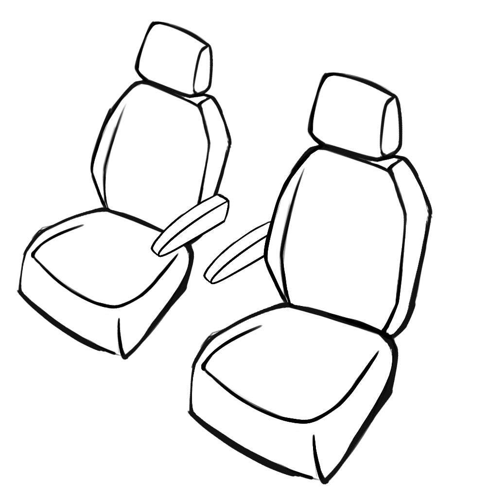Seat cover made of fabric for Mercedes Vito/Viano, 2 single seat covers for armrest inside