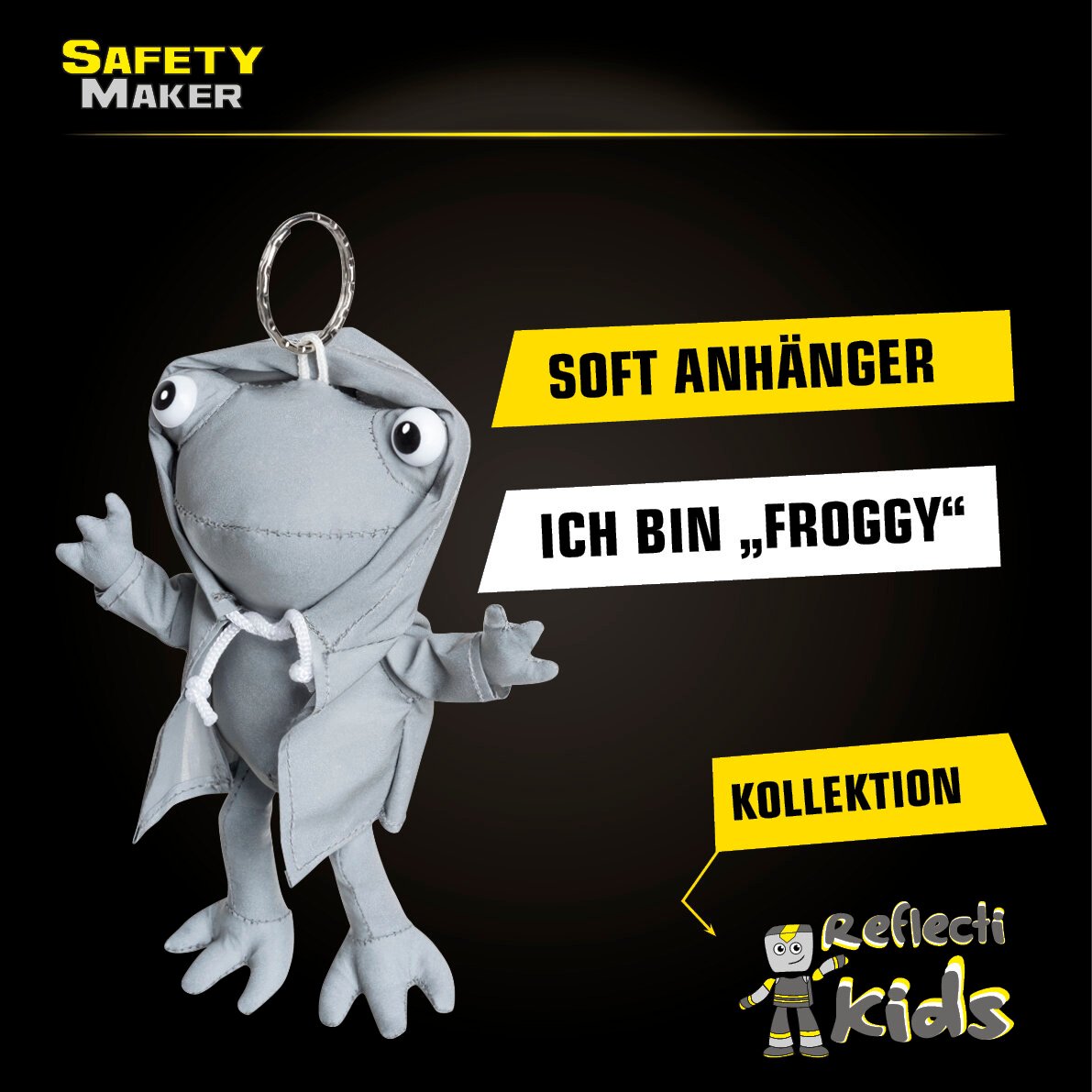 Soft Anhänger Froggy aus reflektierendem Material silber