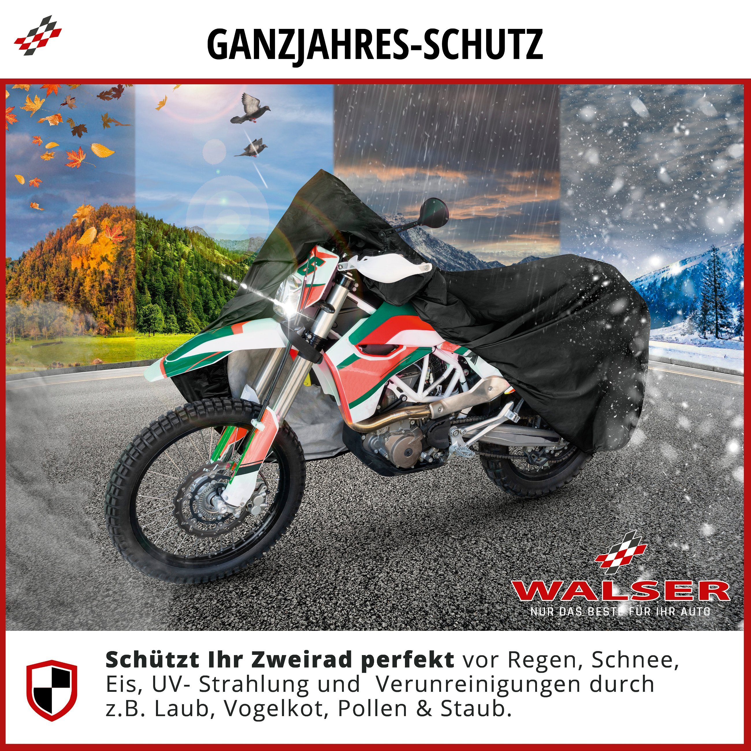 Motorrad Abdeckplane XL, Motorrad Abdeckplane aus robustem PVC,  Motorrad-Garage wasserdicht - 255x110x135 cm schwarz, Motorrad  Abdeckplanen, Autoplanen & Garagen