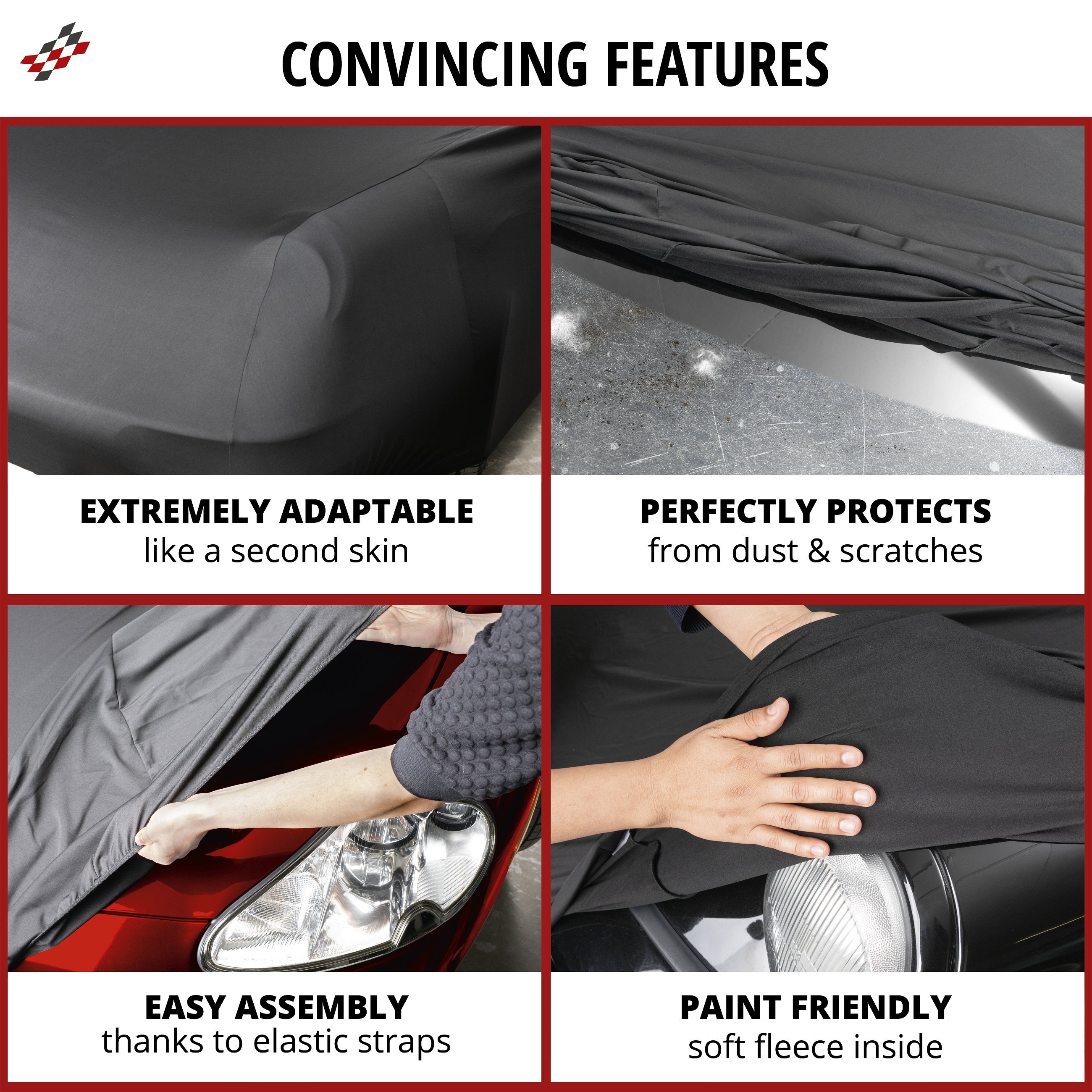 Car cover Indoor Stretch Plus size XL black