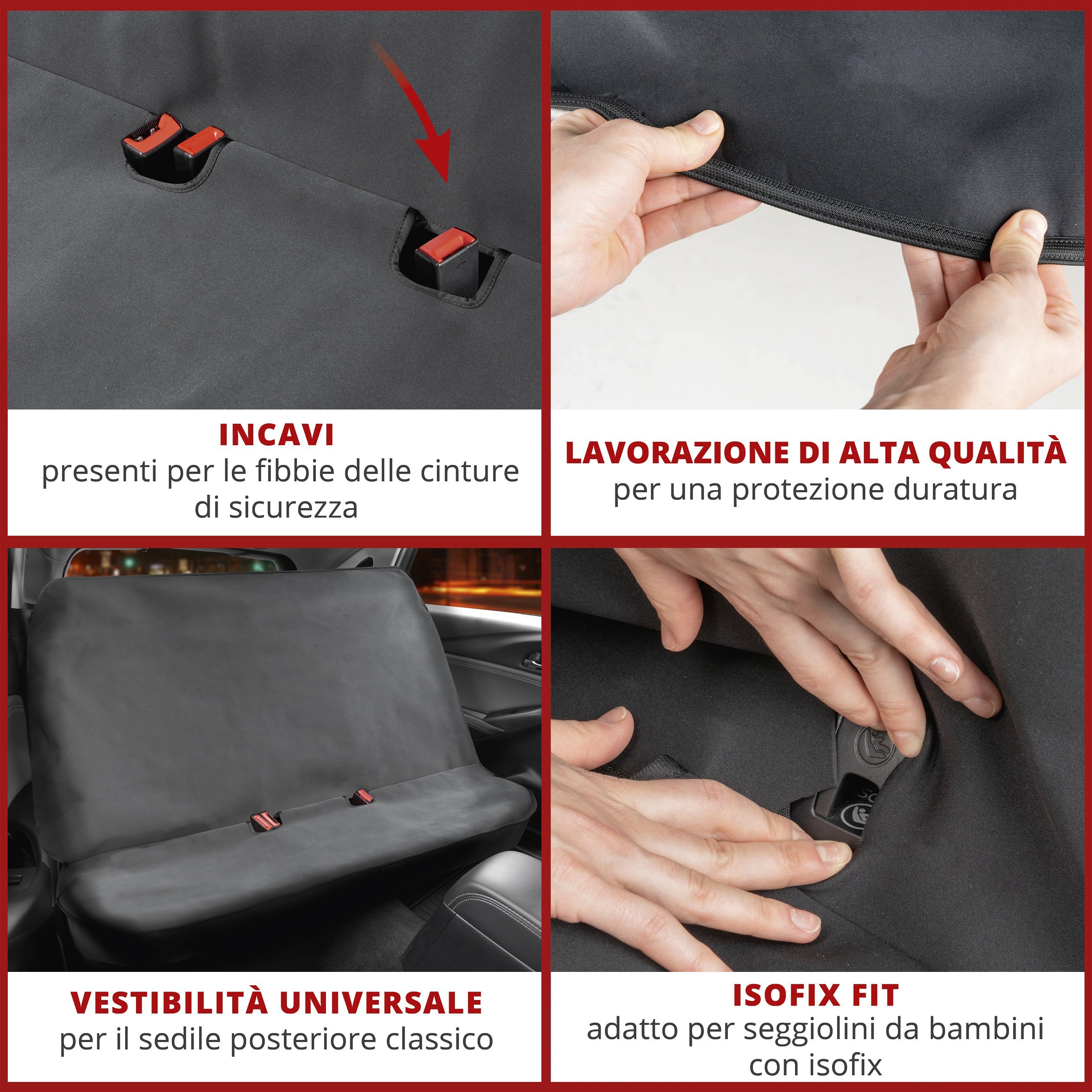 Coprisedile auto in neoprene, protezione sedile posteriore