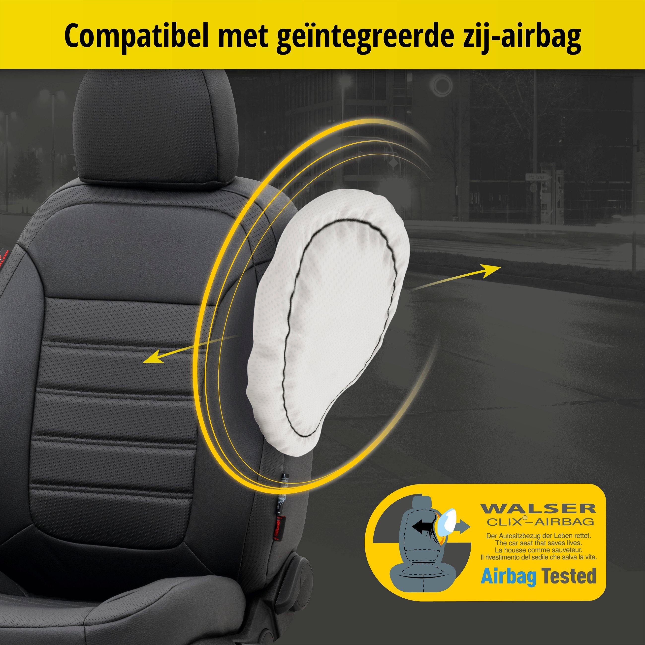 Auto stoelbekleding Robusto geschikt voor Skoda Citigo (NF1) 10/2011-08/2019, 2 enkele zetelhoezen voor pilootstoel