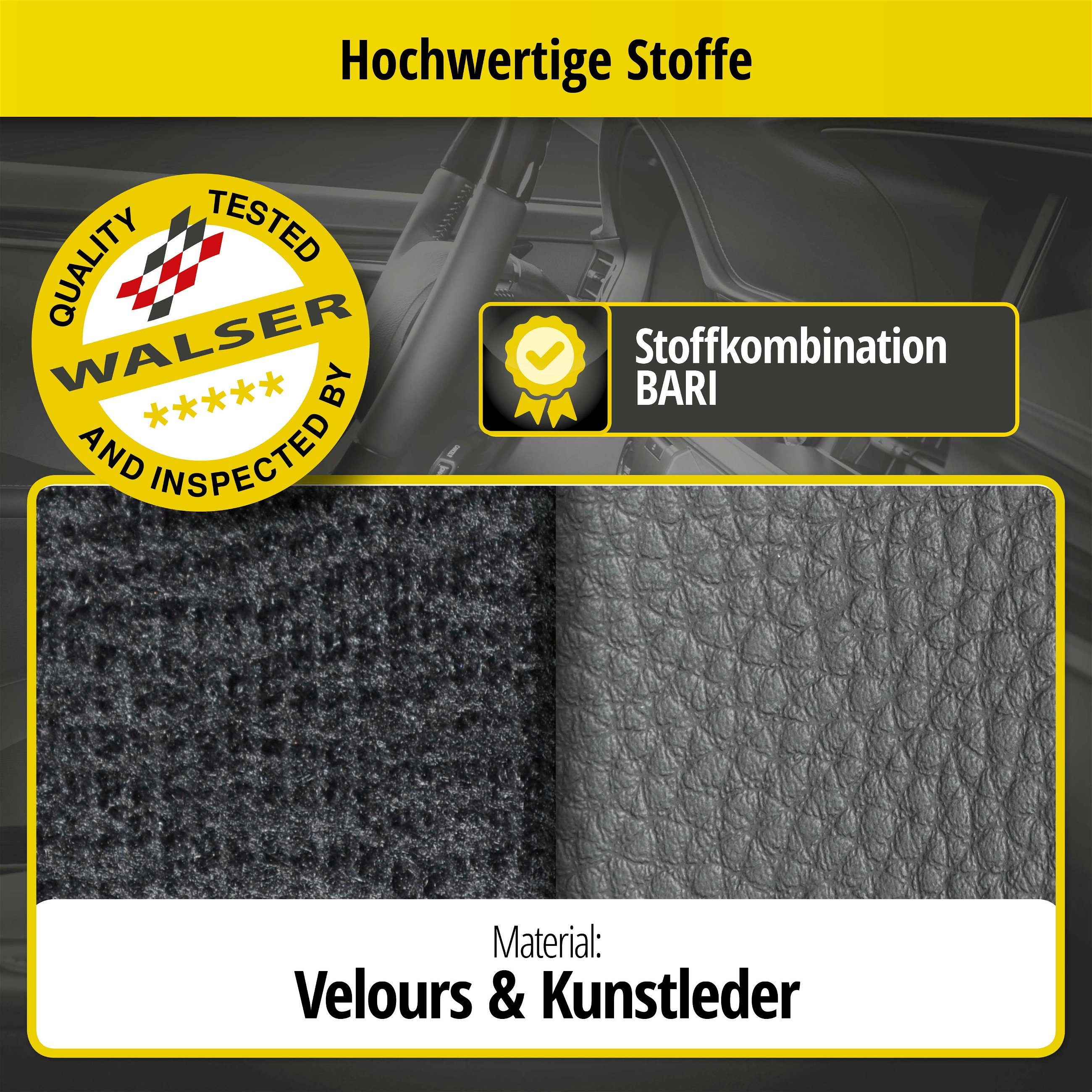 Passform Sitzbezug Bari für VW Tiguan 09/2007 - 07/2018, 2 Einzelsitzbezüge für Normalsitze