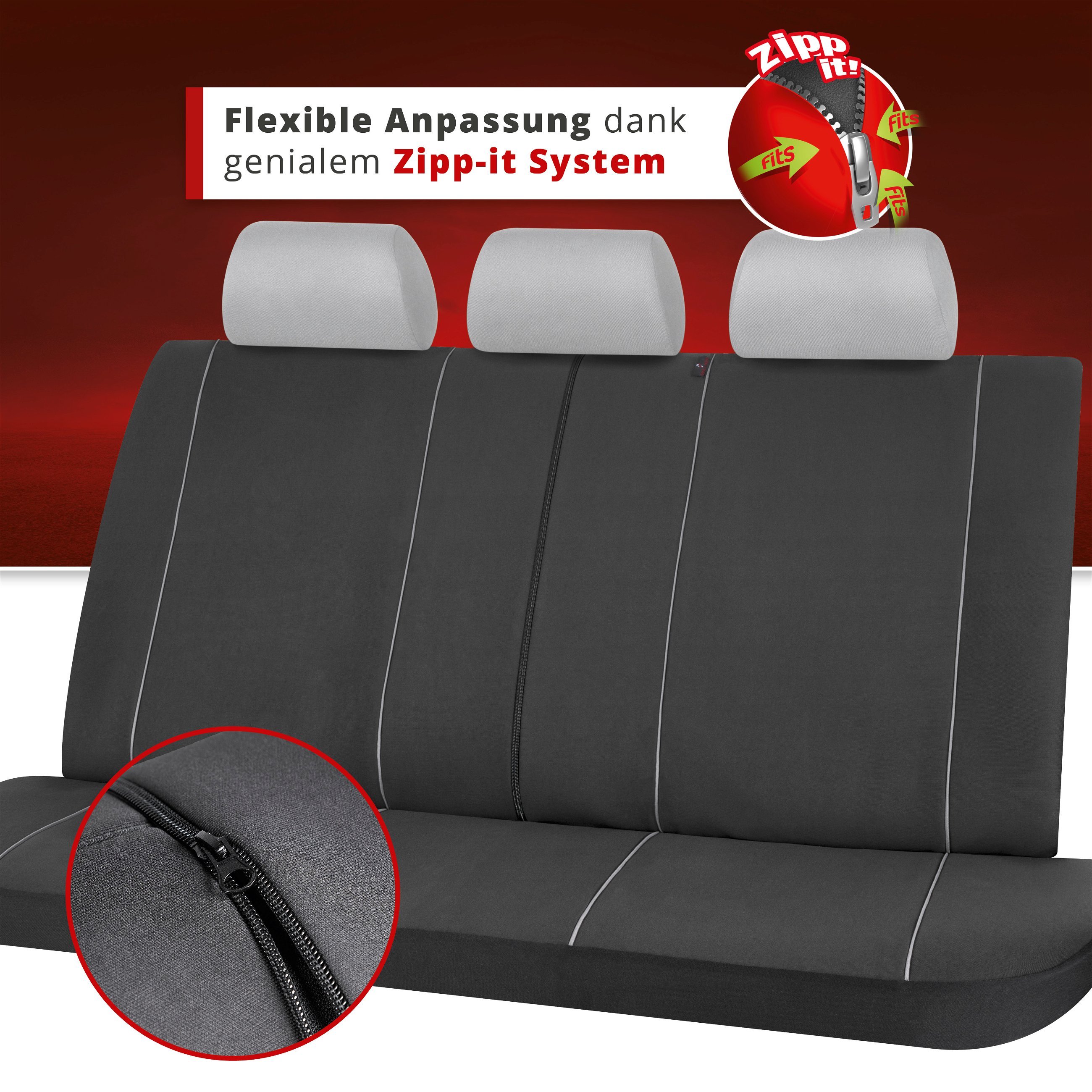 Autositzbezug Modulo, PKW-Schonbezug für Rückbank 3-teilig graphit
