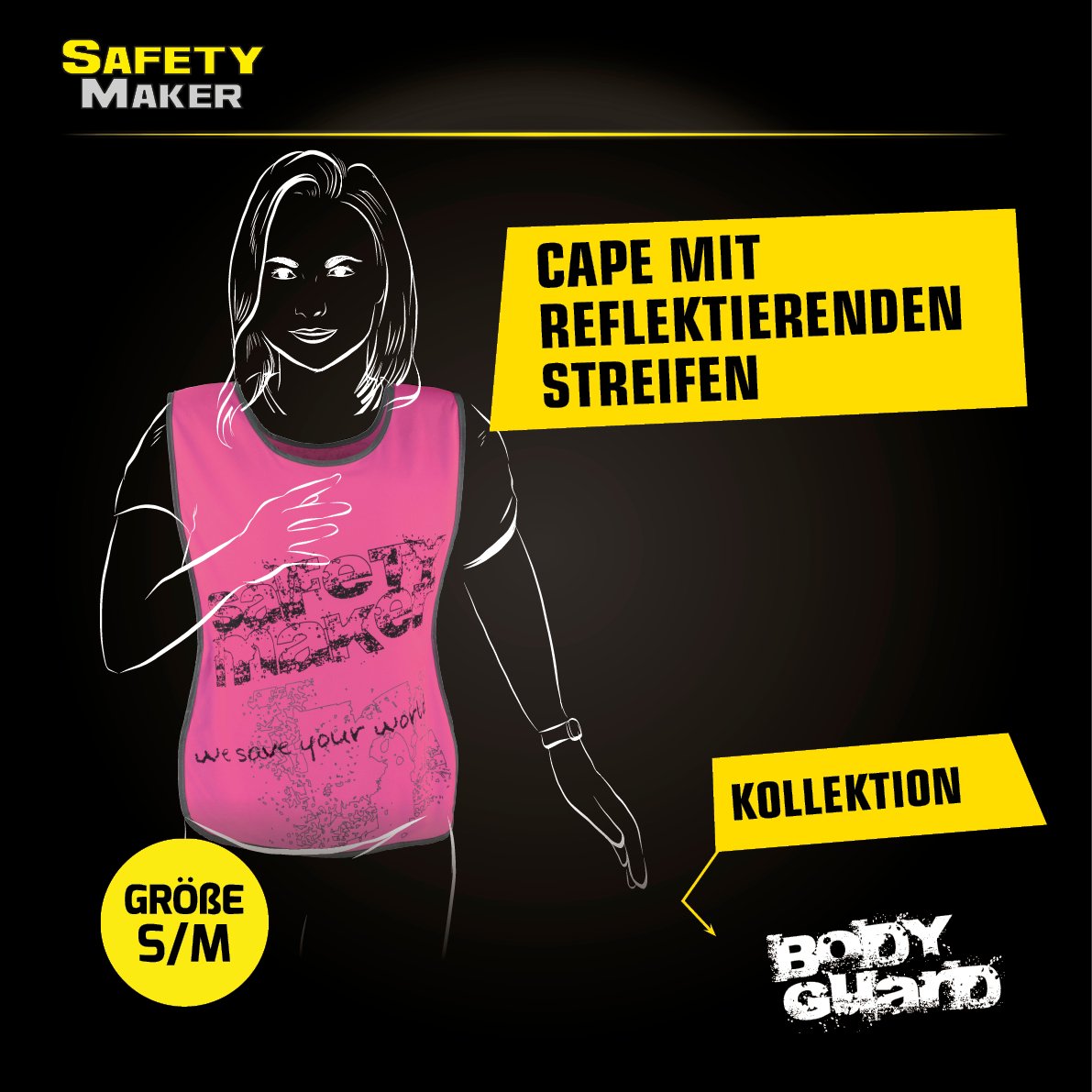 Reflektierende Freizeitweste S-M pink