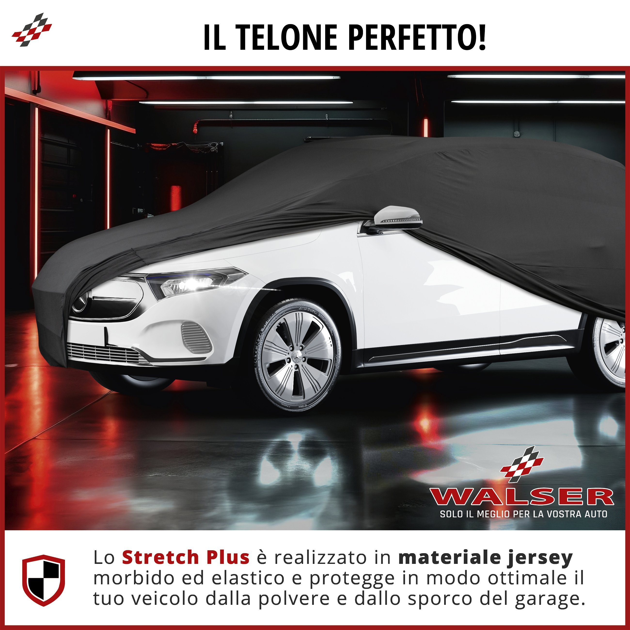 Telone protettivo Indoor Stretch Plus SUV dimensione L nero