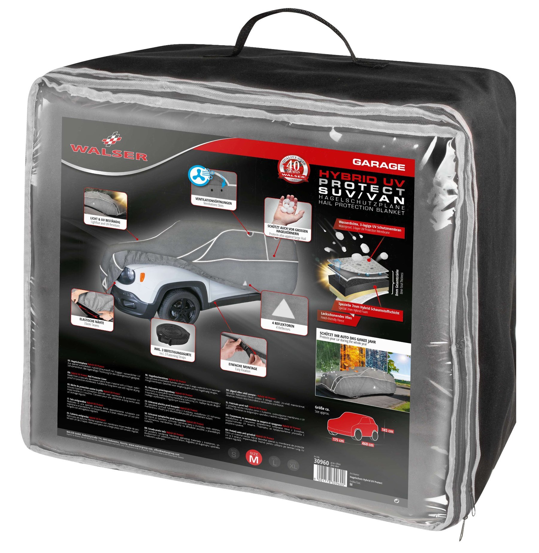 SUV Hagelschutzplane Hybrid UV Protect, Hagelschutzgarage Größe M
