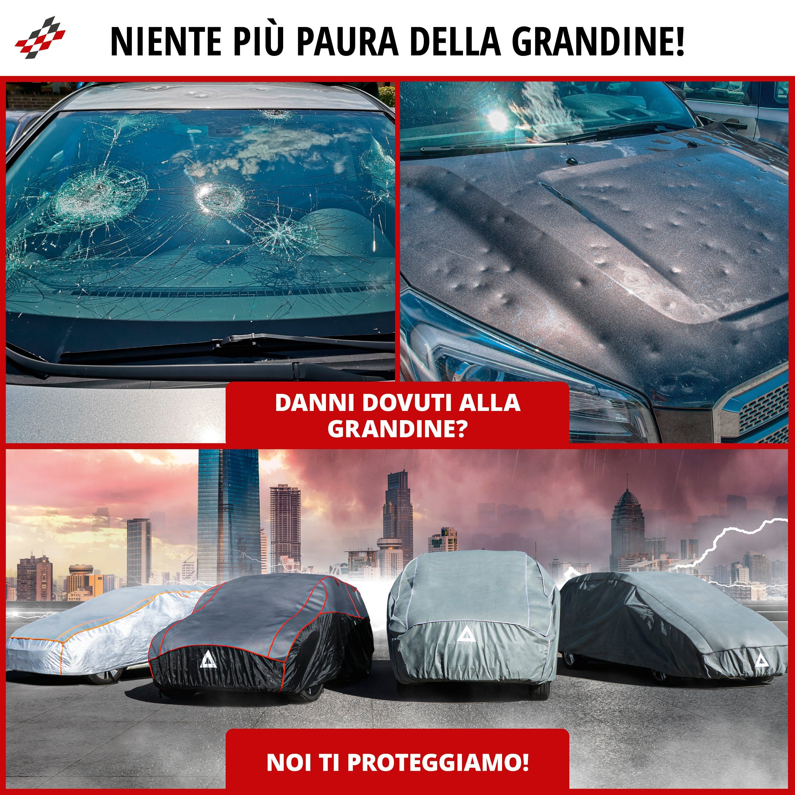 Telo Copriauto antigrandine Hybrid UV Protect misura M, Teloni antigrandine, Teloni e garage per auto