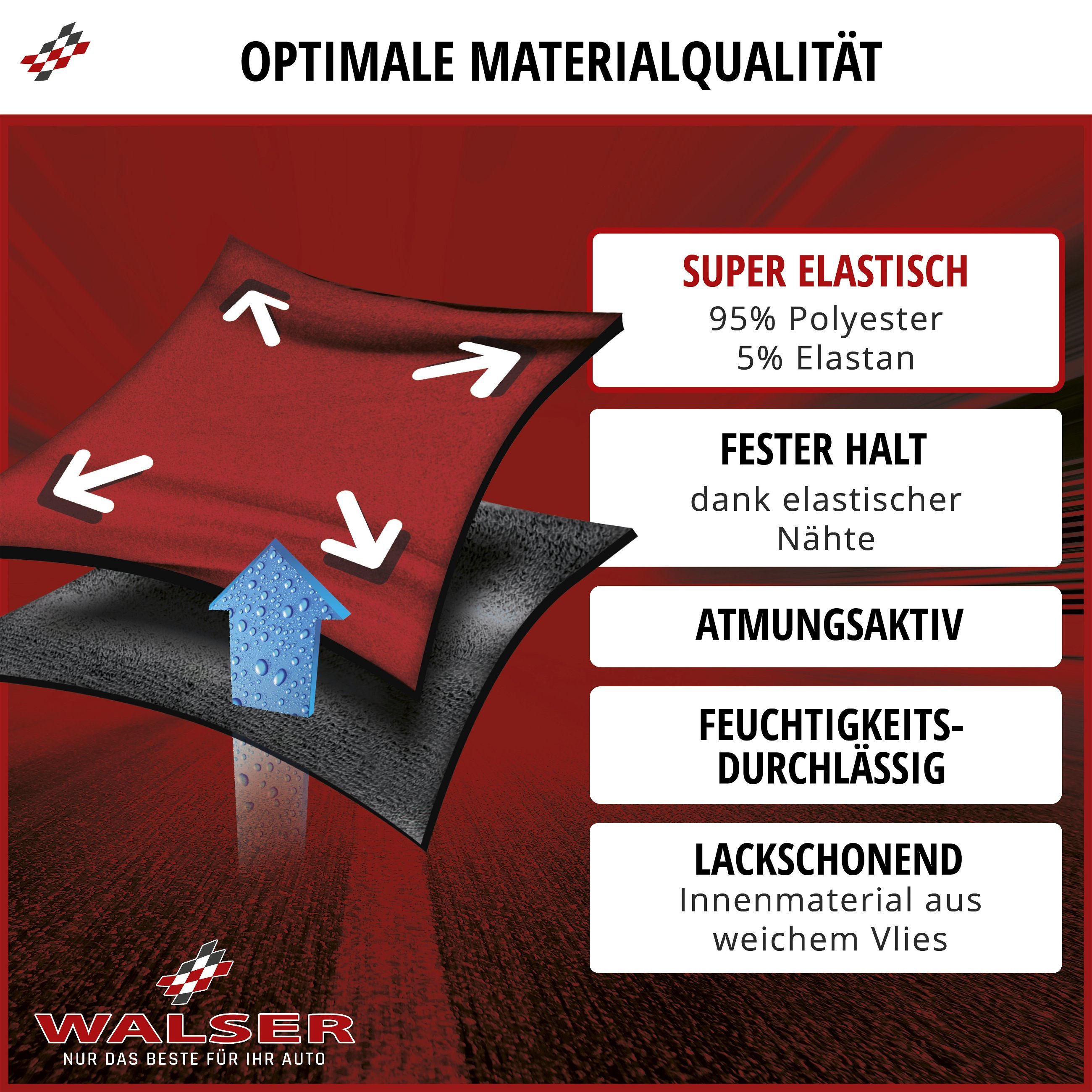 Autoplane Indoor Stretch Plus, PKW-Abdeckplane Größe XL rot