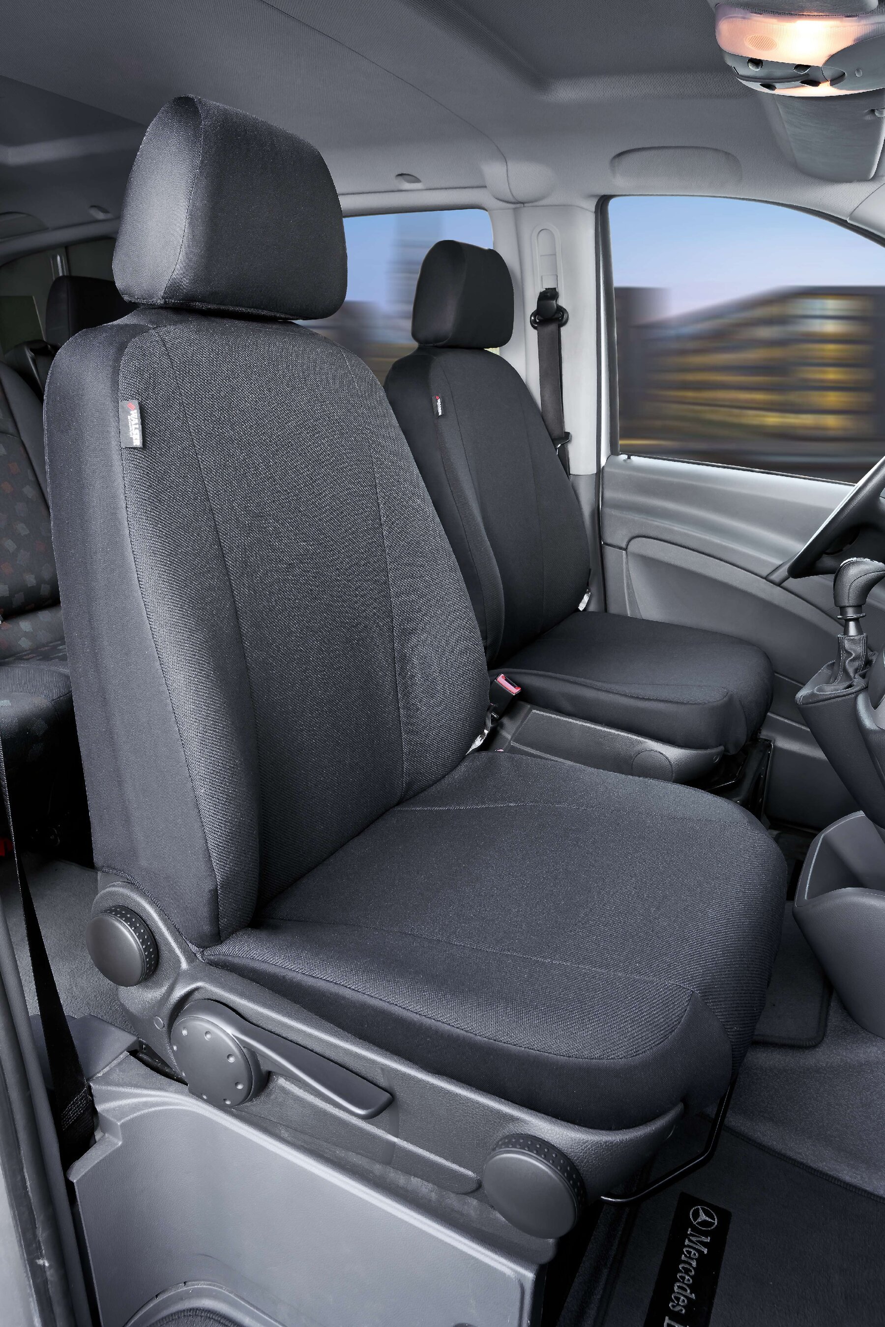 Passform Sitzbezug aus Stoff kompatibel mit Mercedes-Benz Viano/Vito, 2 Einzelsitze vorne - kein Airbag