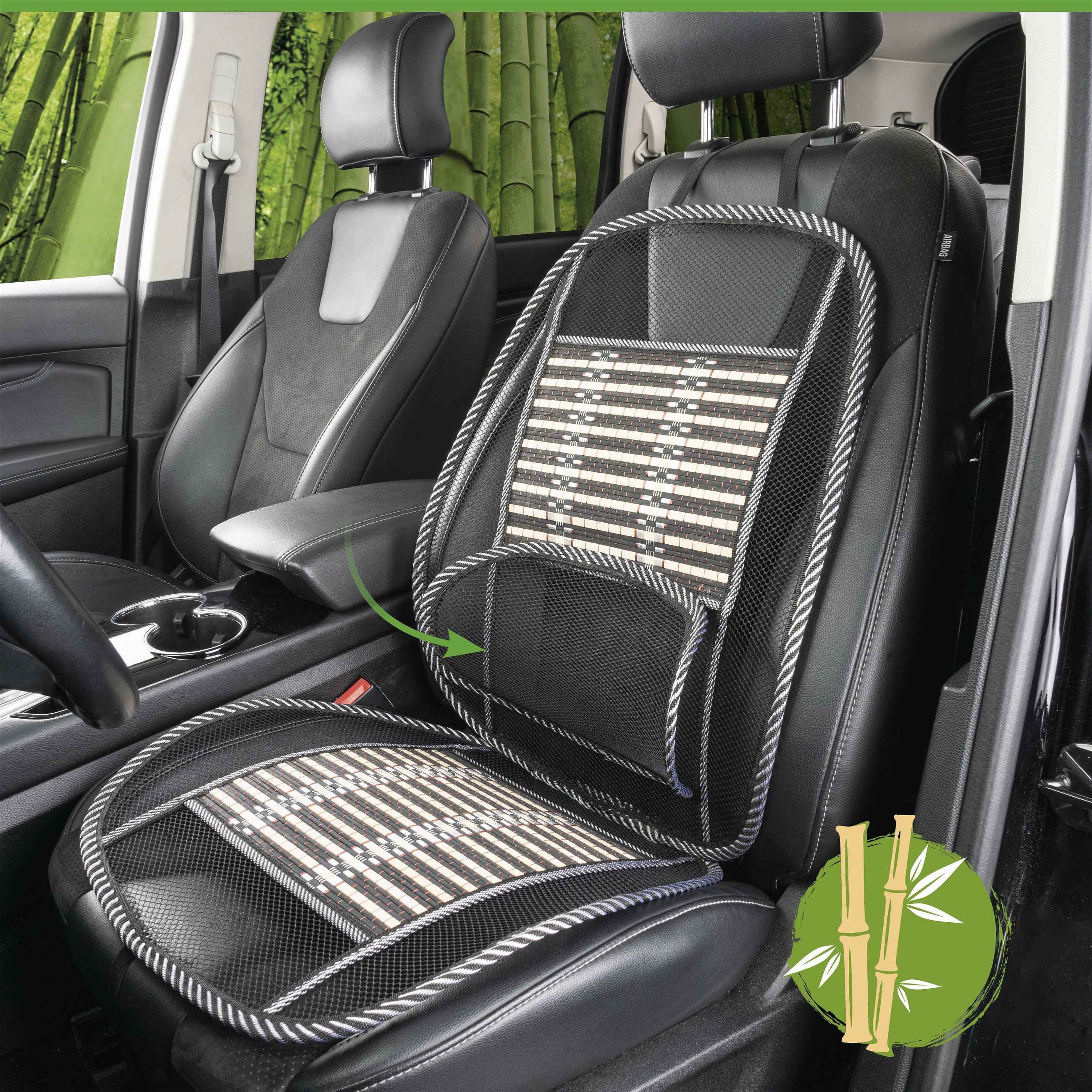 Couvre-siège auto WALSER Air Flow, protection de siège ergonomique,  protection lombaire, couvre-siège universel pour voiture, couleur: noir  13983