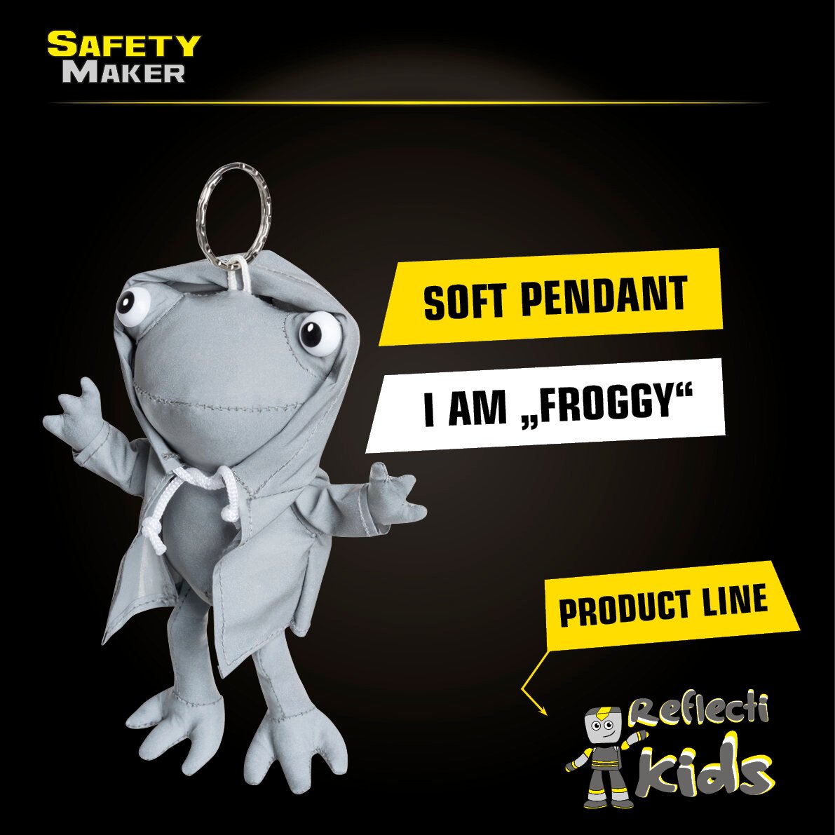 Safety Maker Soft Pendant Froggy silver reflective