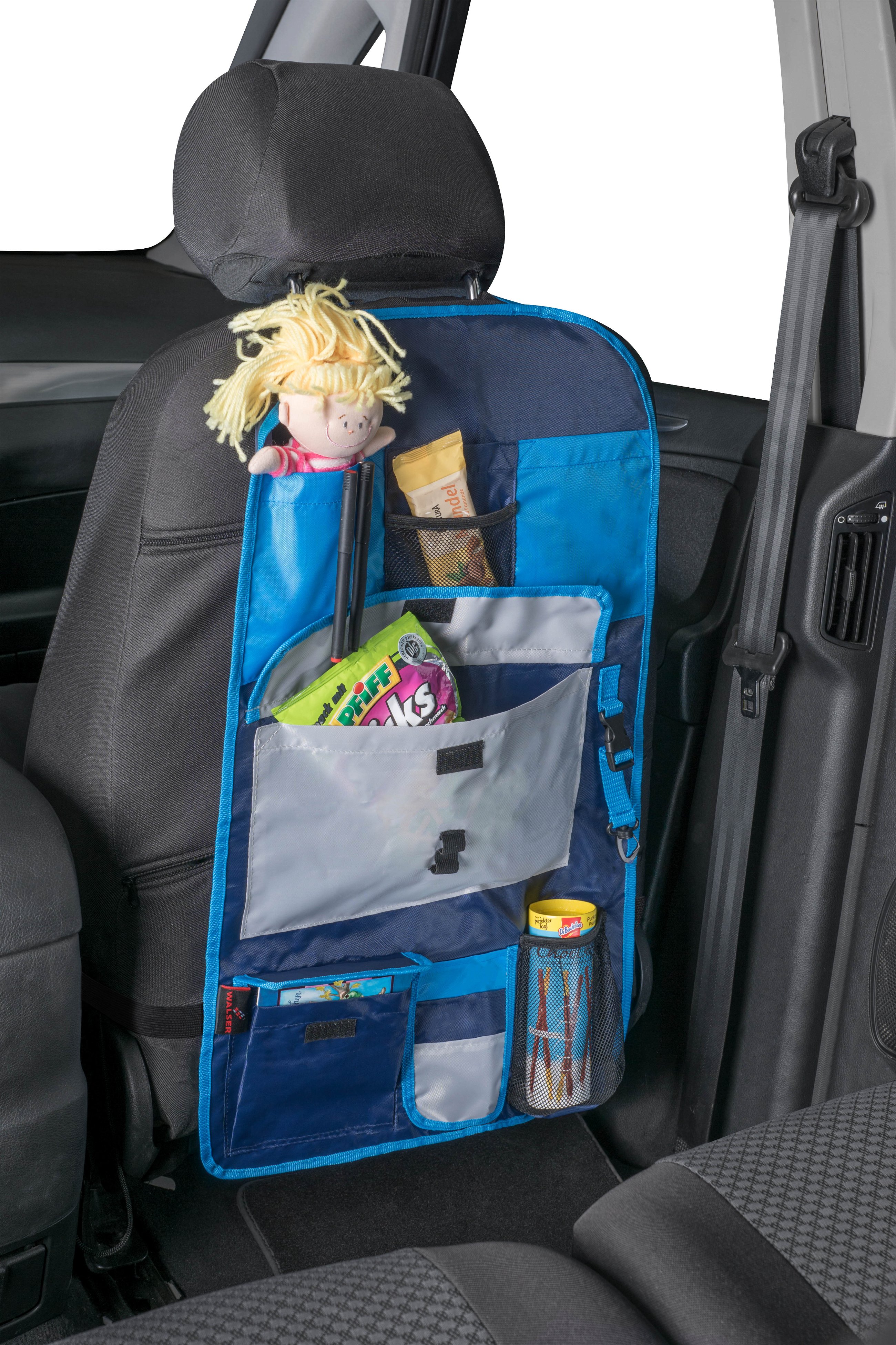 seggiolino auto seggiolino per bambini organizzatore borsa sedile posteriore Timmy blu