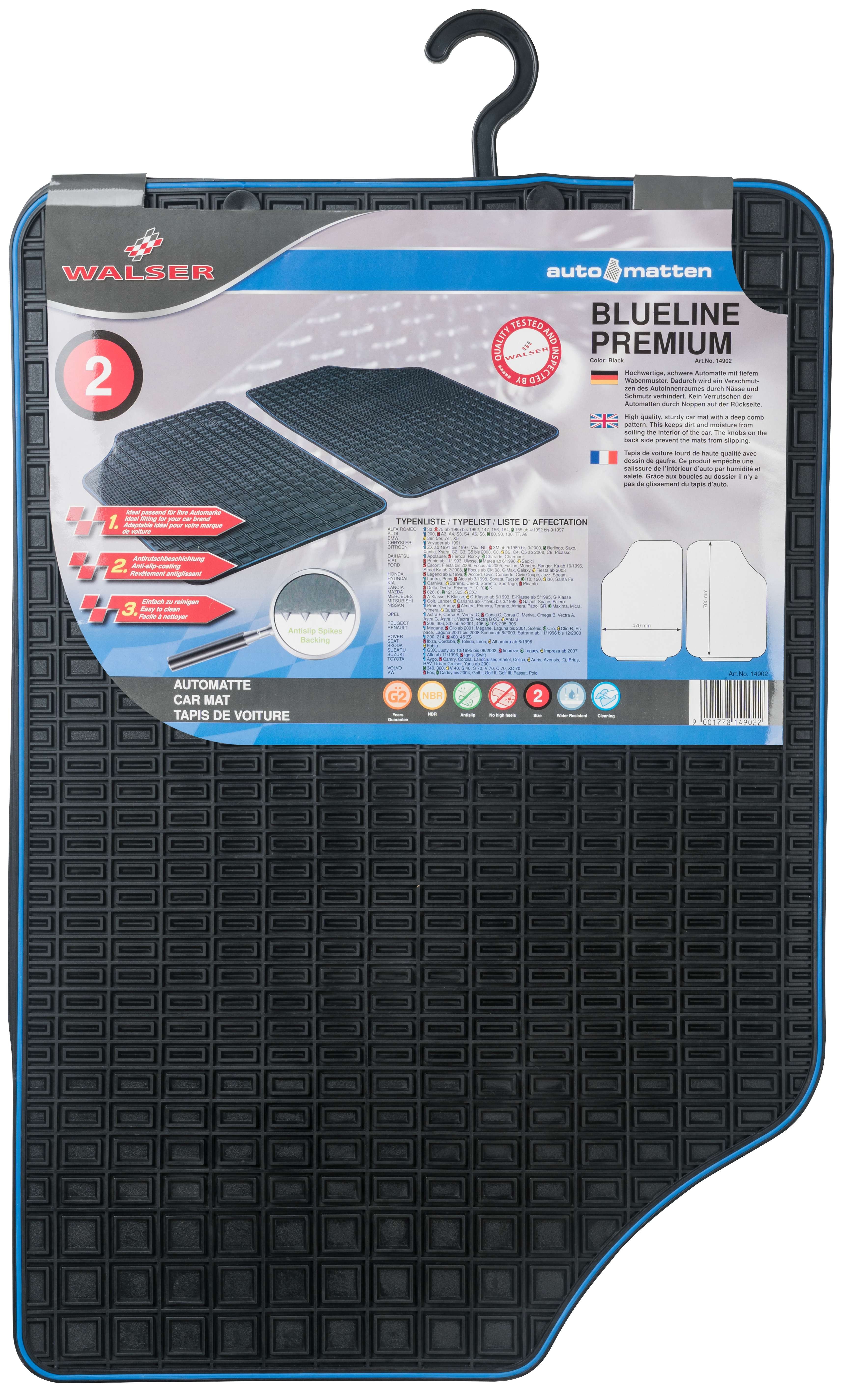 Rubber mats for Blueline Premium size 2