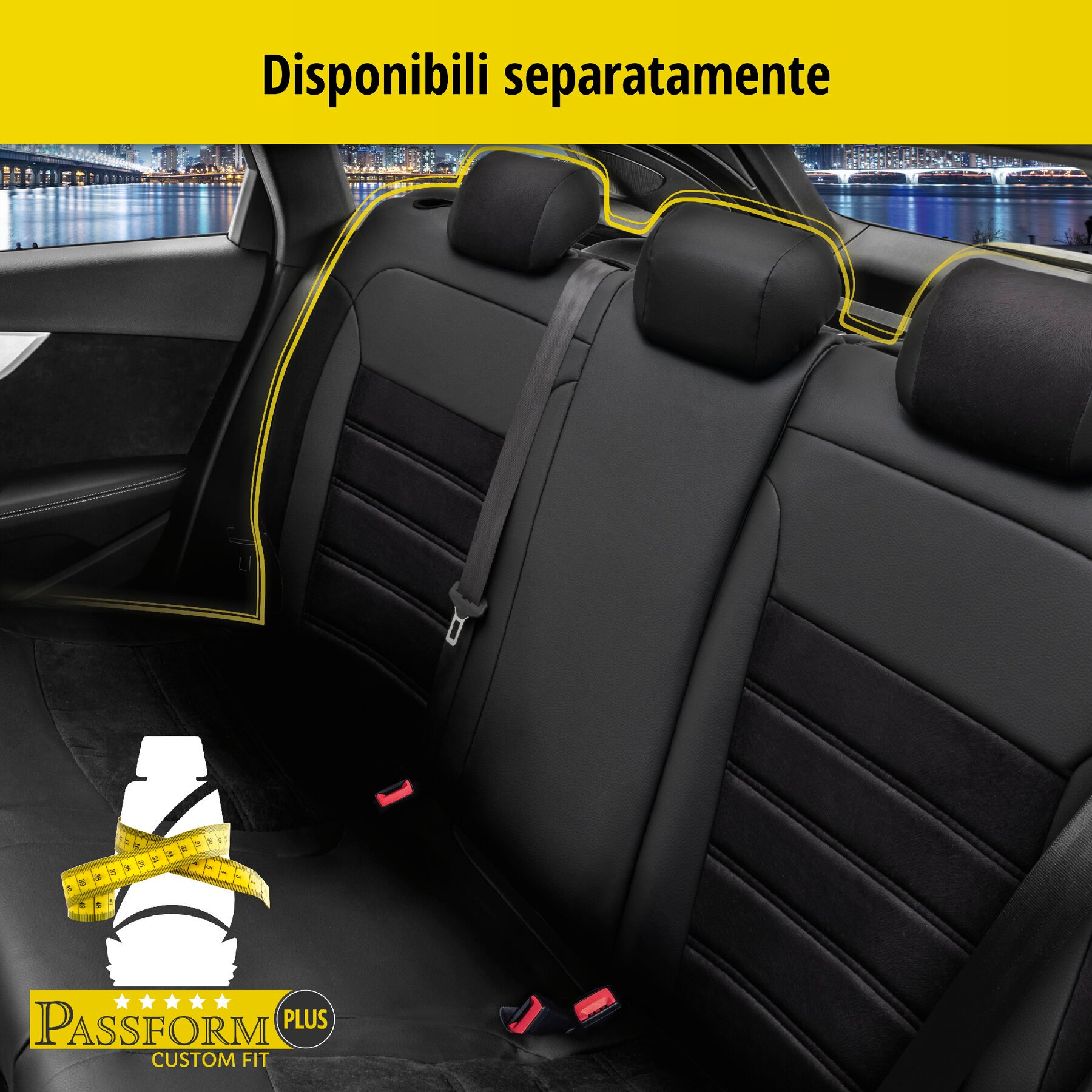 Coprisedili Bari per Fiat 500X 09/2014-Oggi, 2 coprisedili singoli per sedili normali