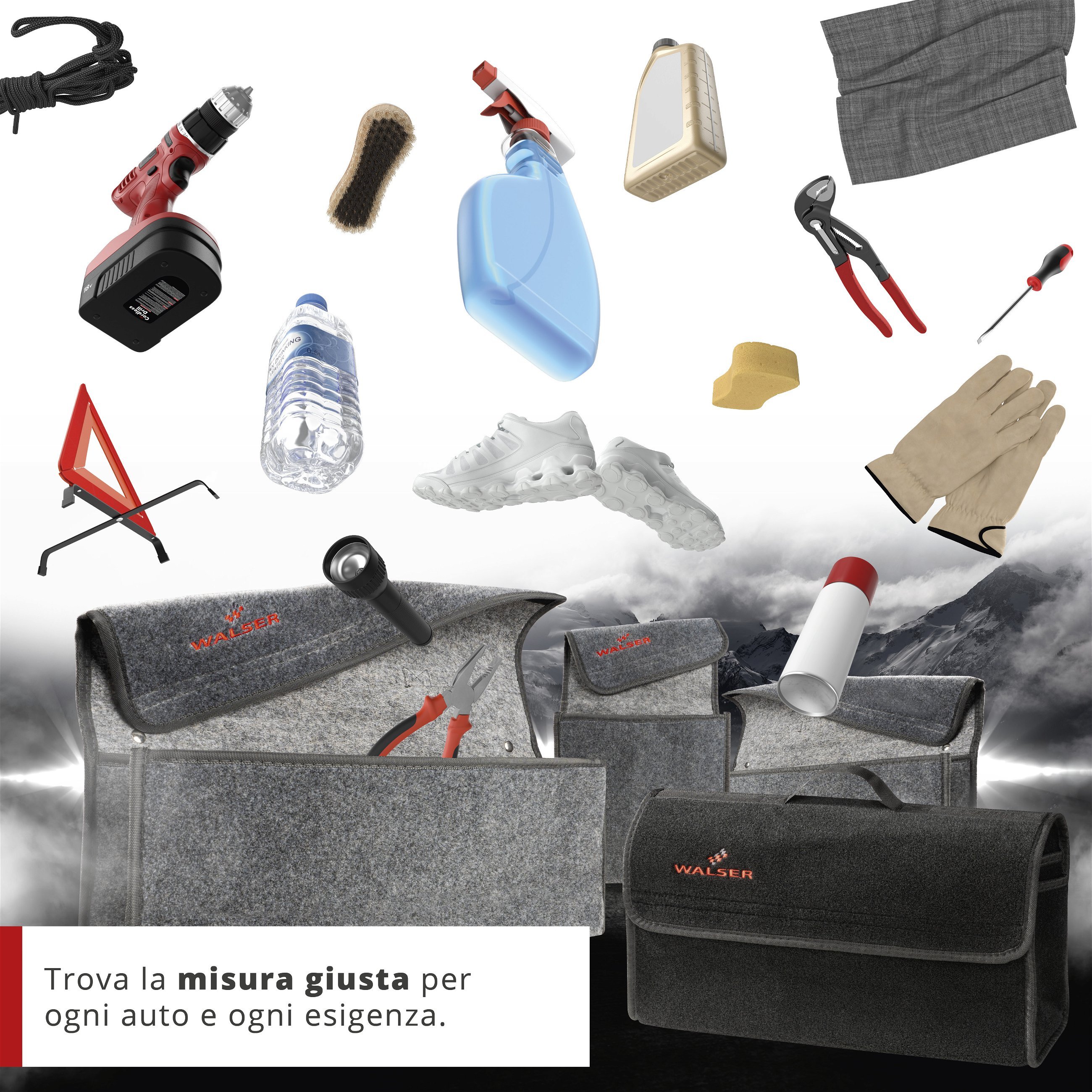 Borsa per il bagagliaio dell'auto Toolbag taglia S, borsa di stoccaggio auto nero 28x14x28cm