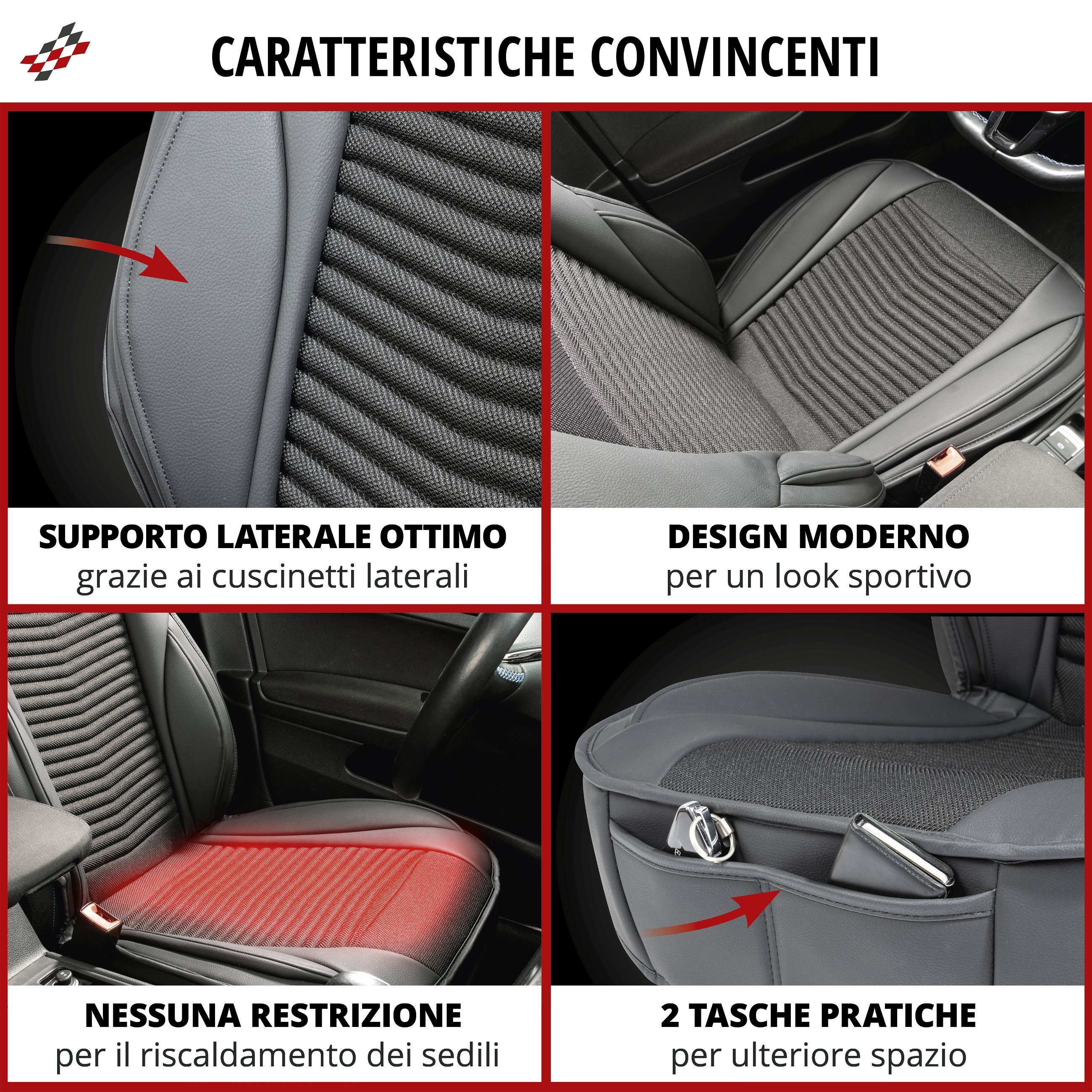 Coprisedili auto Max nero