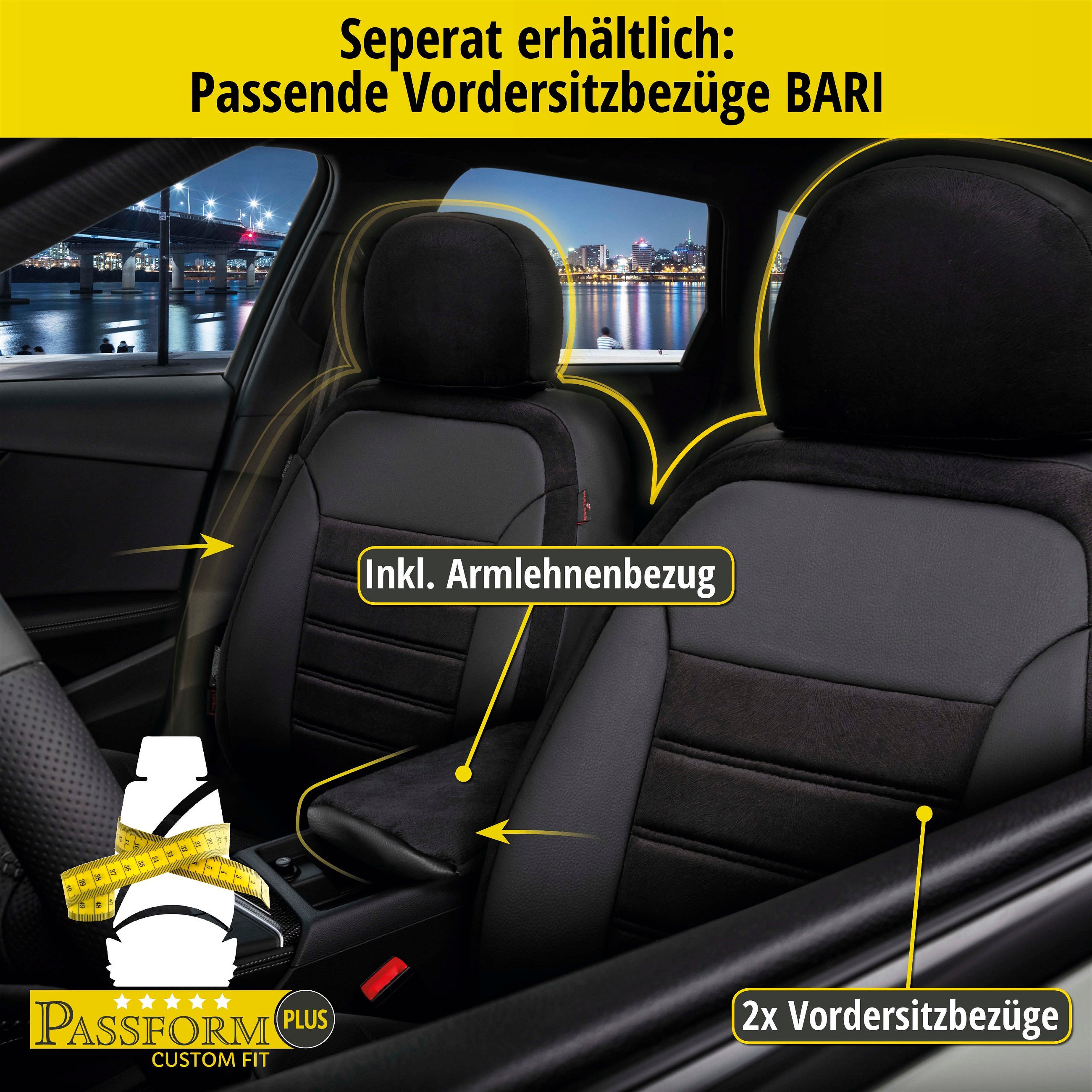 Passform Sitzbezug Bari für VW T-Roc (A11) 07/2017-Heute, 1 Rücksitzbankbezug für Normalsitze