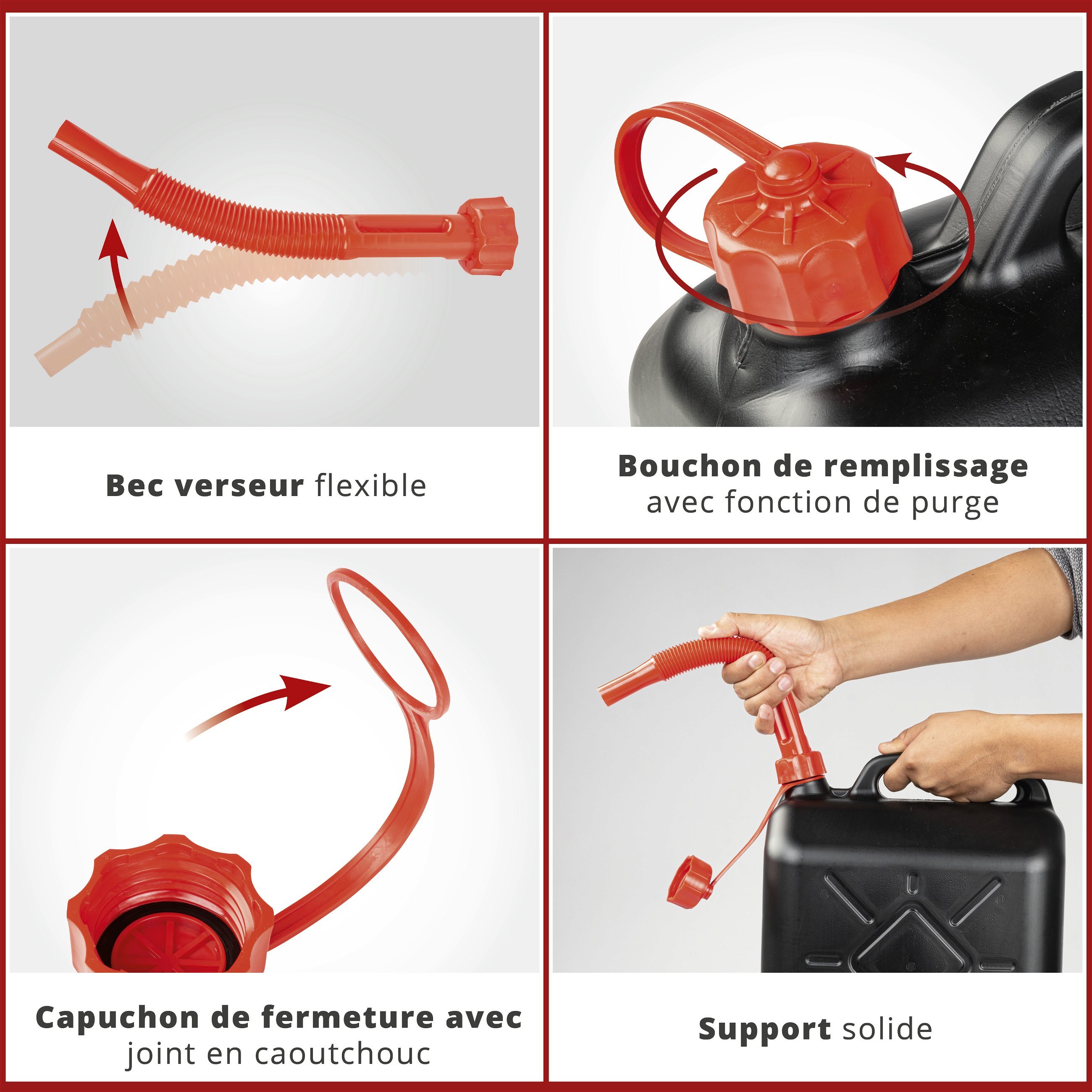 Jerrican carburant YAMAHA rouge 5L - Entretien -  - Pièces et  accessoires tous scooters et cyclomoteurs