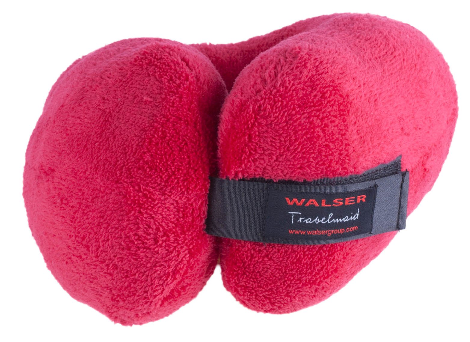 Travelmaid bolster travel pillow for adults in soft fleece cherry red