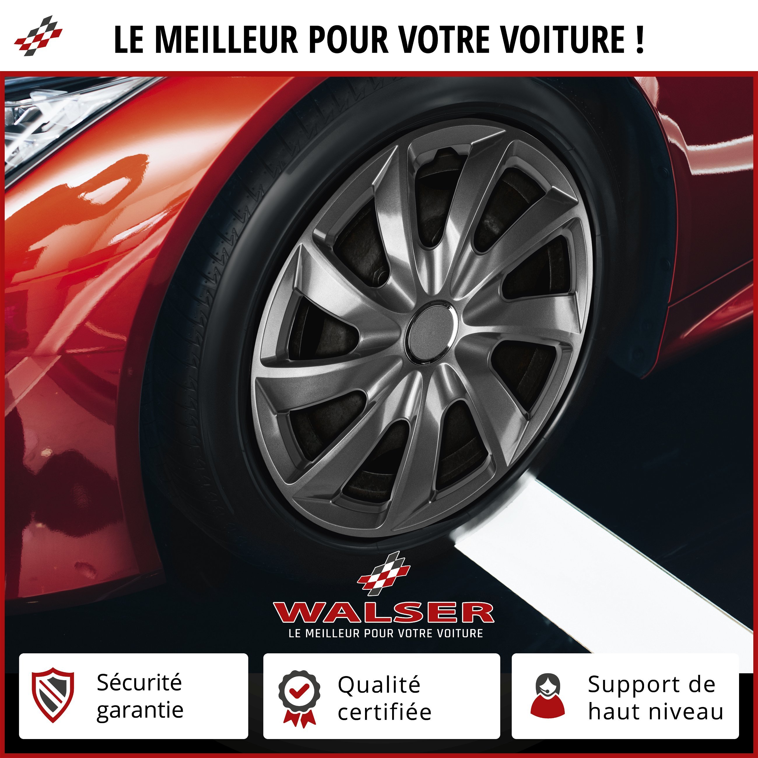 Enjoliveurs Turbine 14", 4 pièce graphite