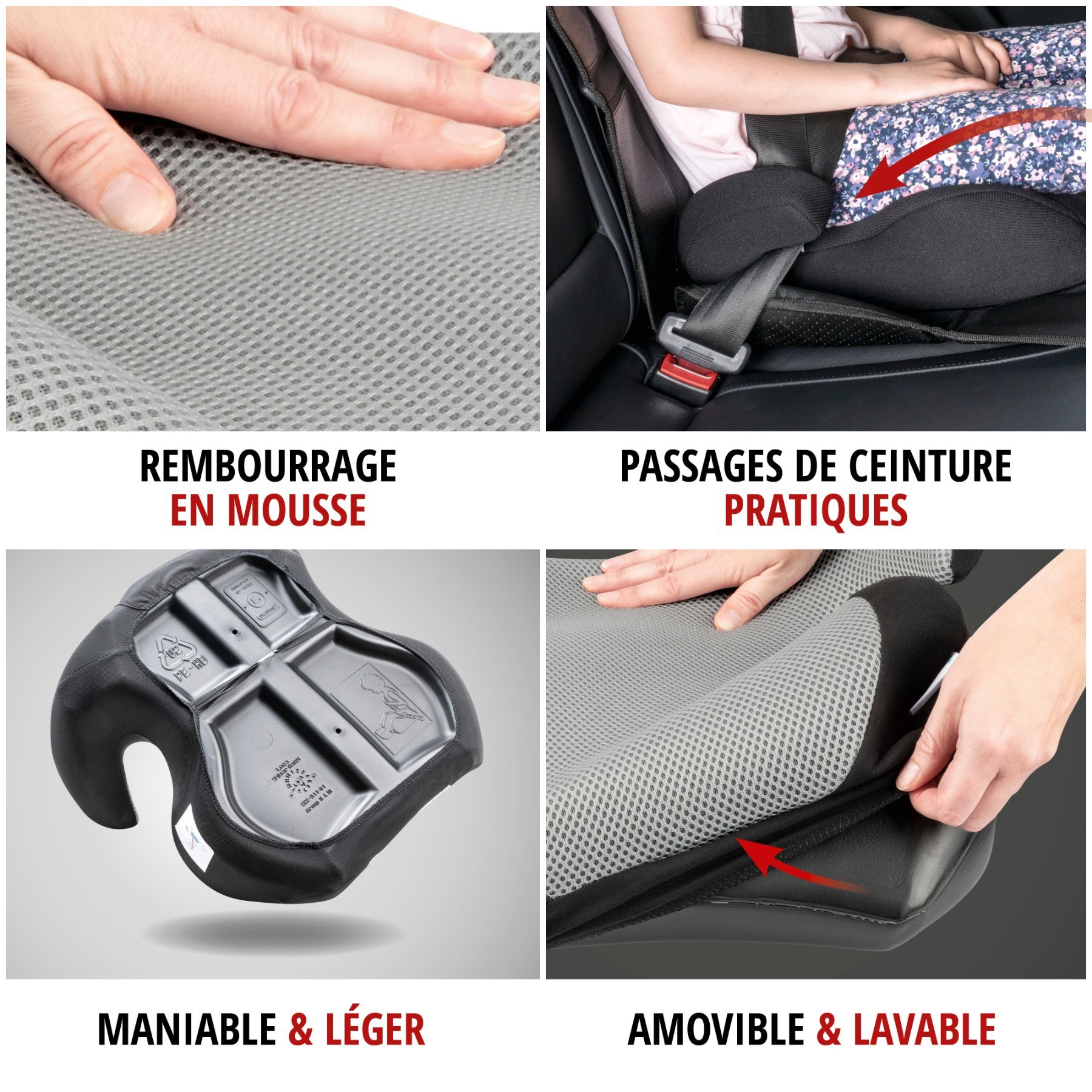 Rehausseur Lino noir/argent