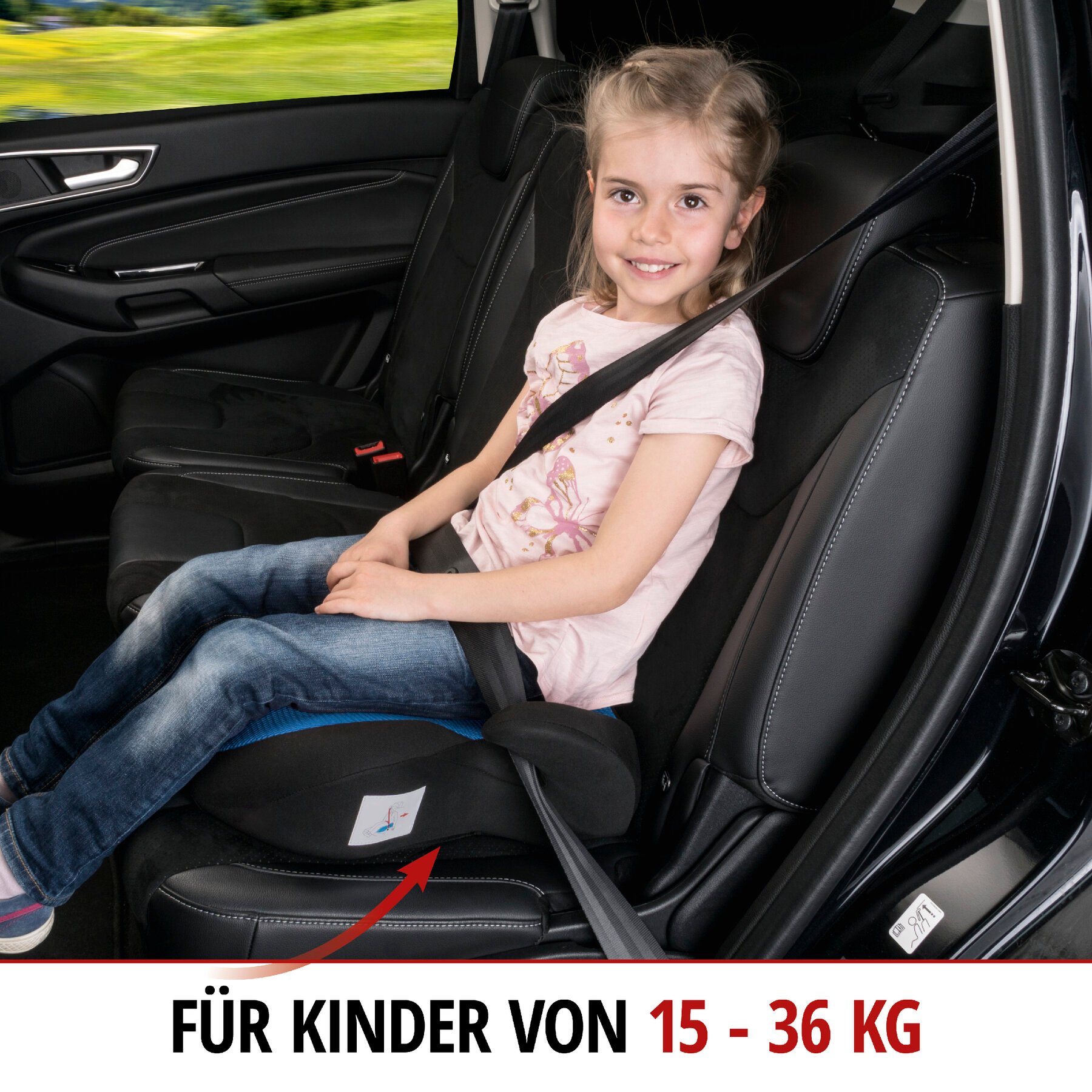 Kindersitzerhöhung Lino, Auto-Kindersitz ECE 44/04 geprüft schwarz/blau