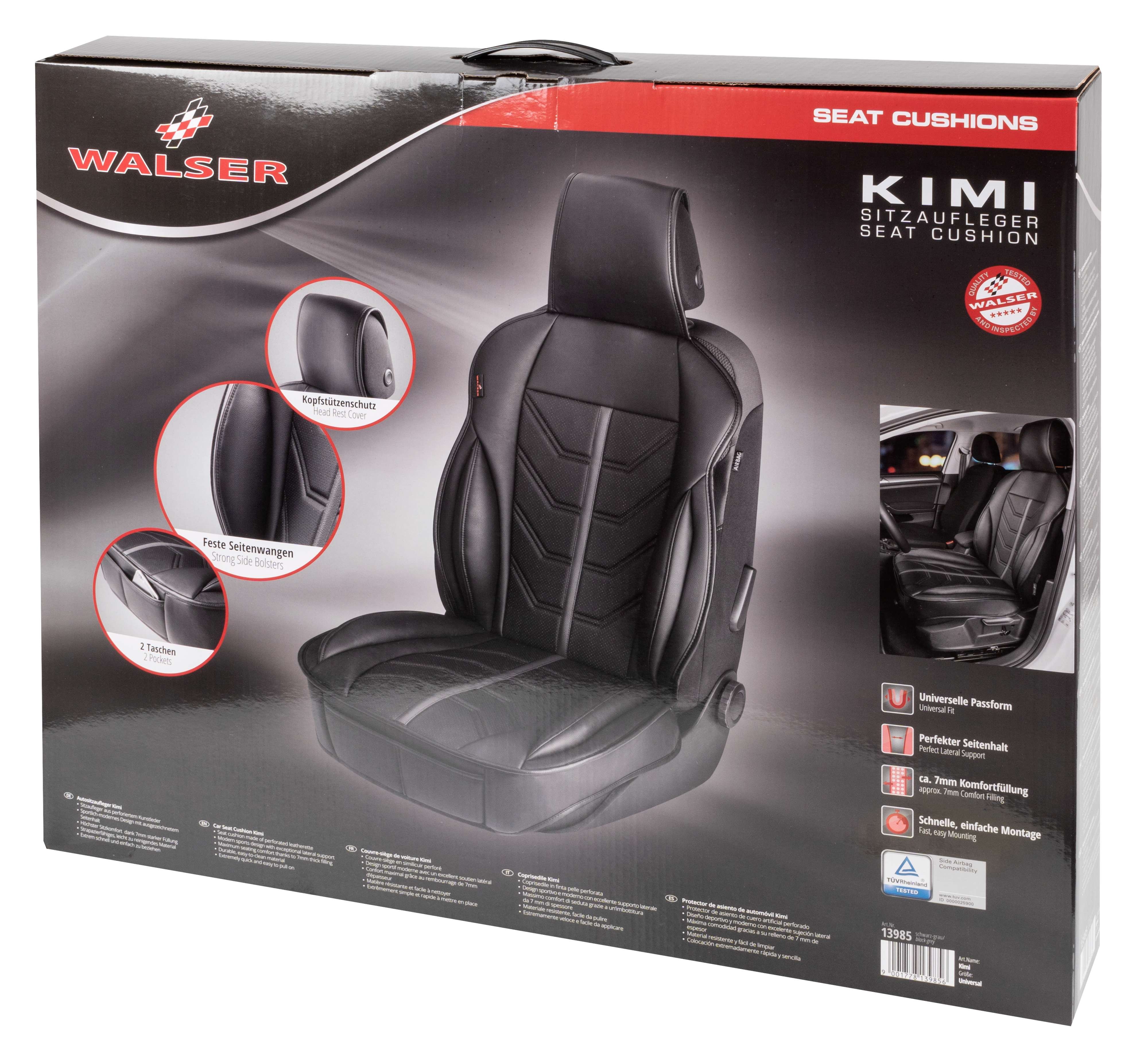 Car Seat cover Kimi, seat protector for cars in racing look black/grey