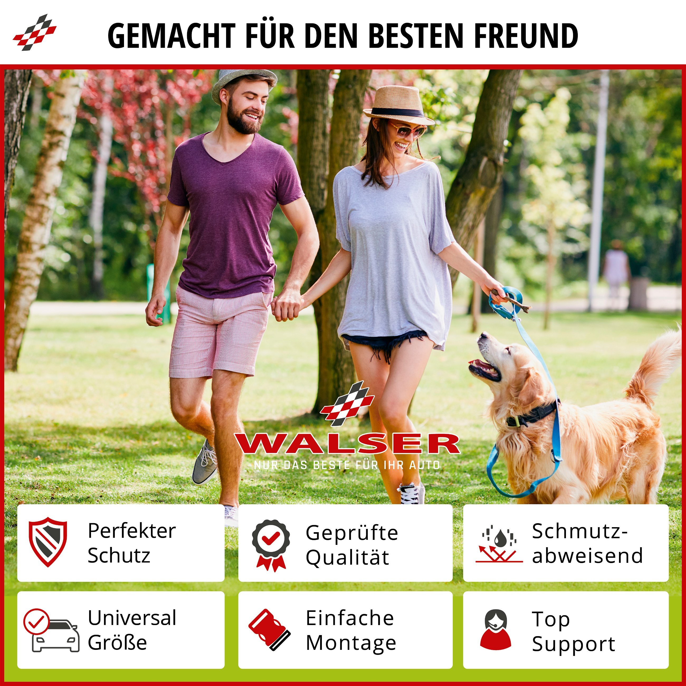 Kofferraumdecke Bello, Auto-Hundedecke, 3in1 Kofferraummatte mit Ladekantenschutz und Organizer schwarz
