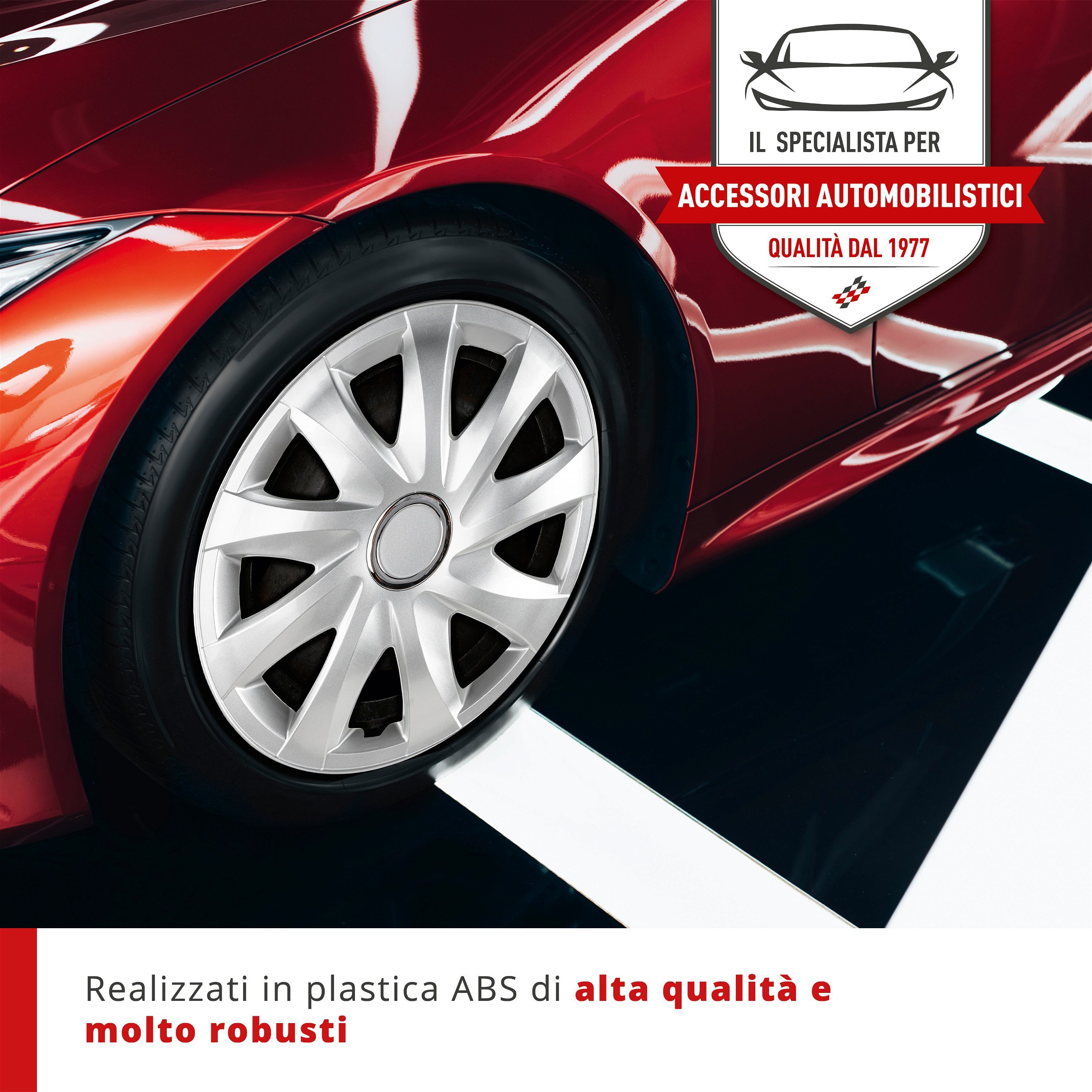 Copricerchi Aero Bicolor 15", 4 pezzo nero/argento