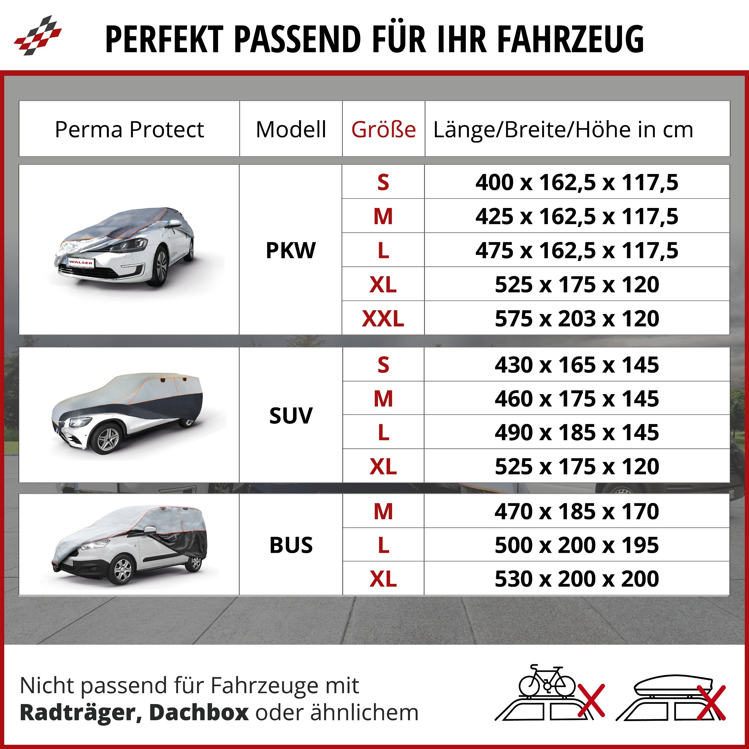 SUV Hagelschutzplane Perma Protect, Hagelschutzgarage Größe L