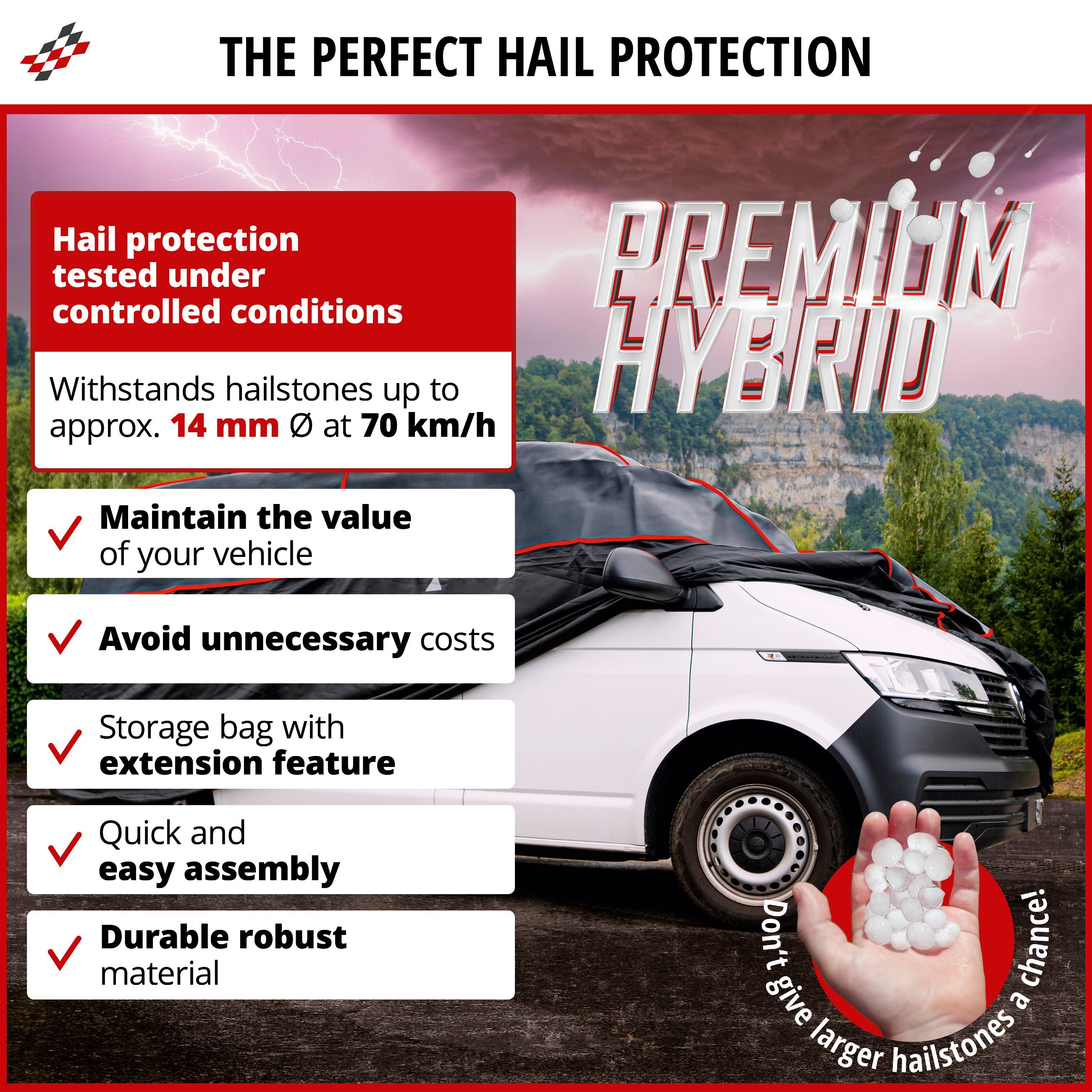 Bus hail protection cover Premium Hybrid size XL