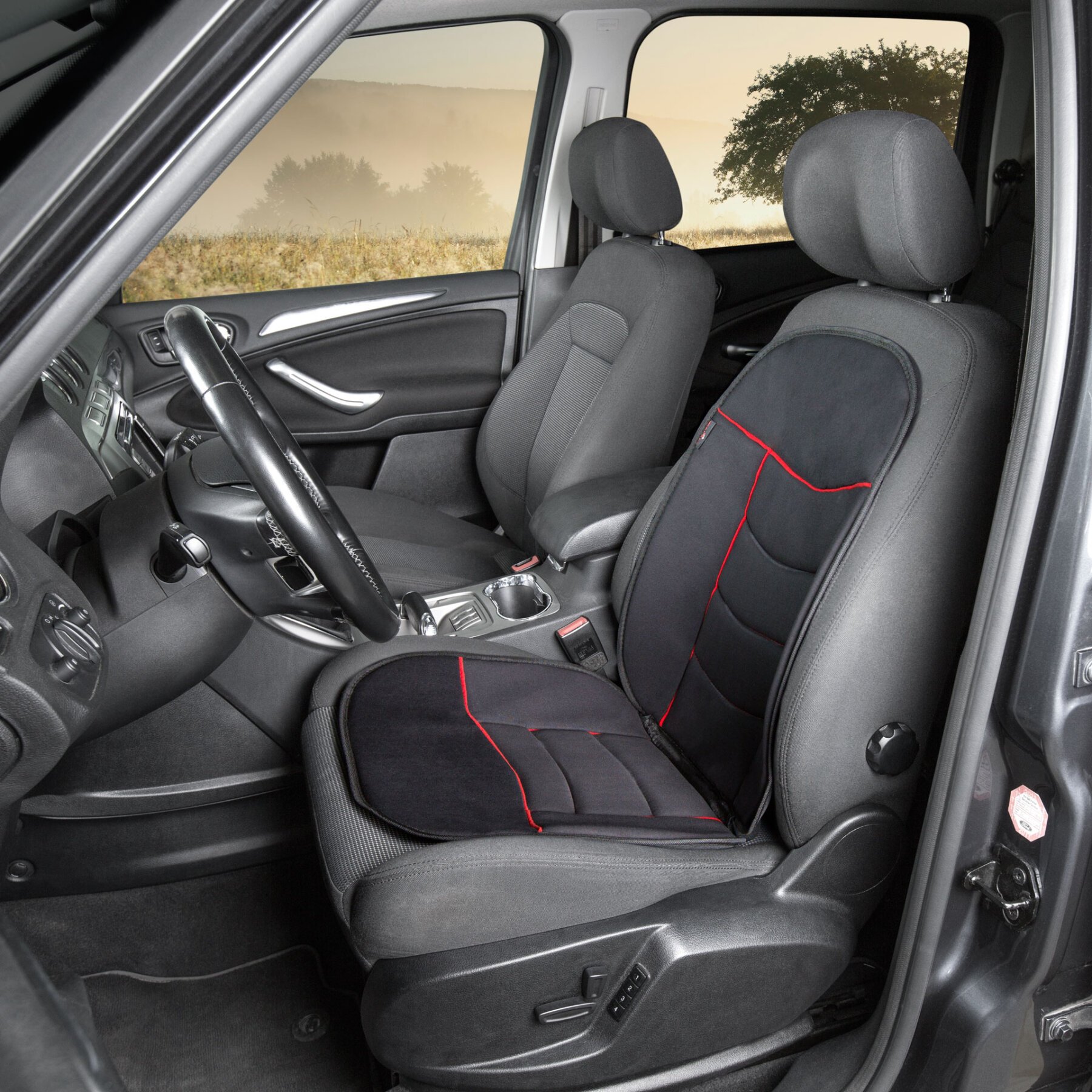 PKW Sitzauflage Elegance Plus, Auto-Sitzaufleger rot schwarz