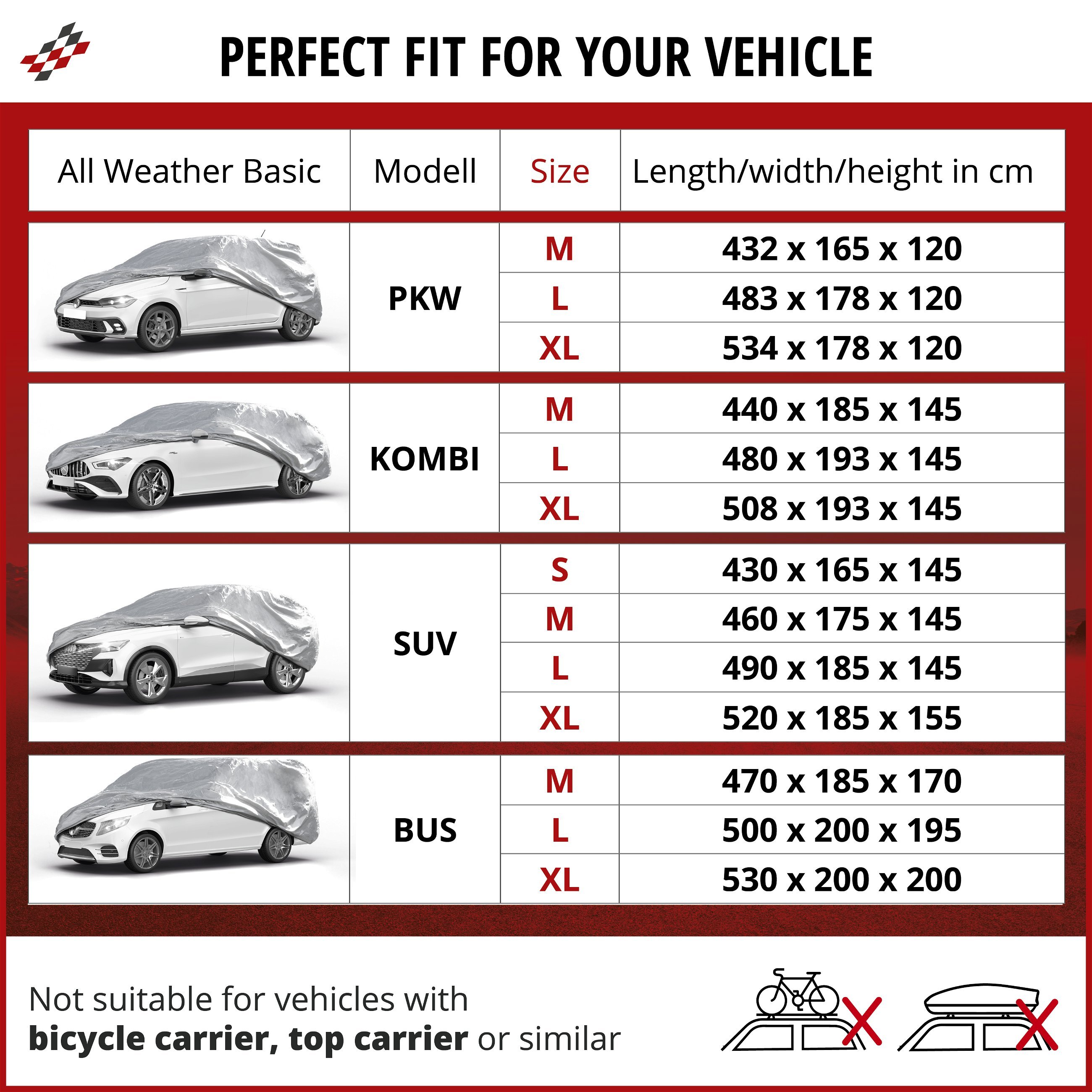 Car cover All Weather Basic, car cover full garage Combi size M silver