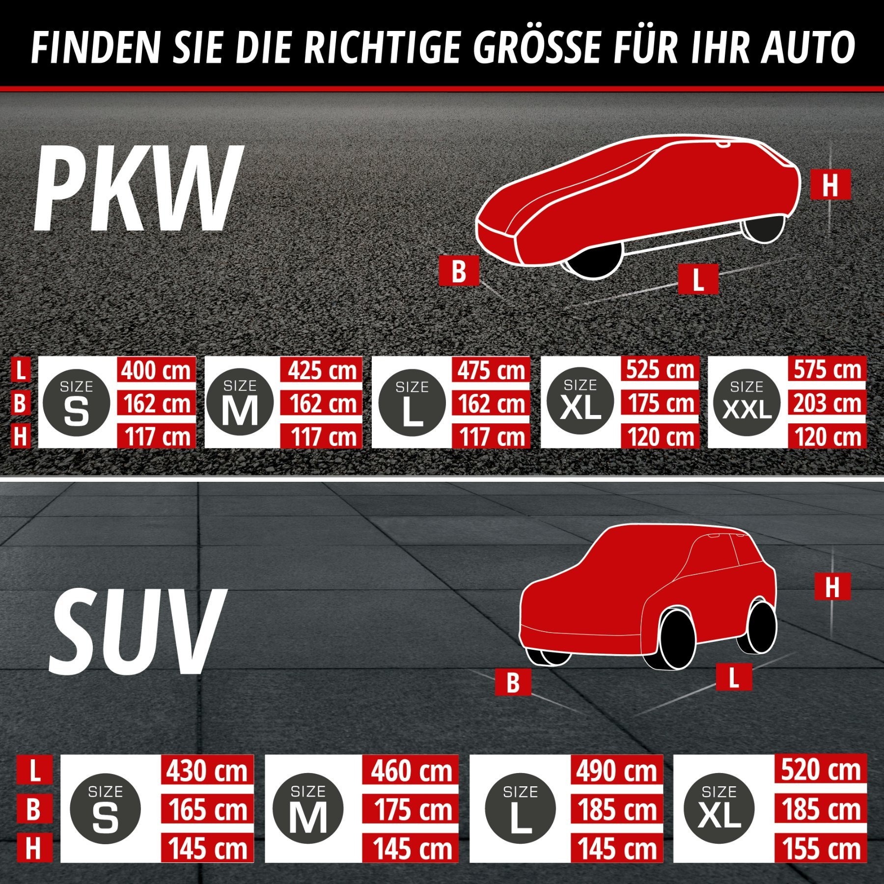 PKW Hagelschutzplane Hybrid UV Protect, Hagelschutzgarage Größe XL