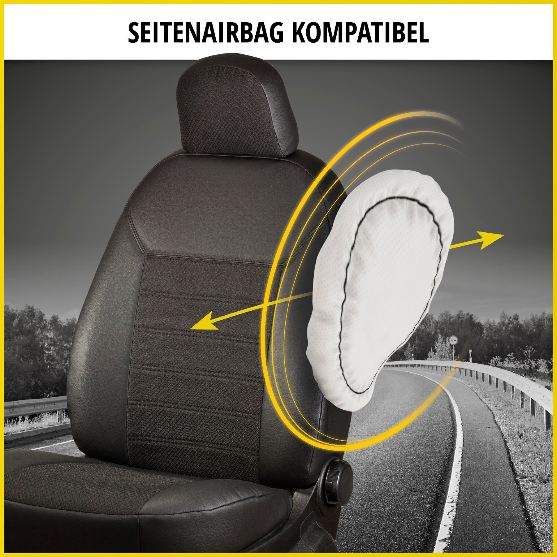 Passform Premium Sitzbezug für Renault Trafic 2014-Heute, Einzelsitzbezug vorne und Doppelbankbezug Lehne klappbar