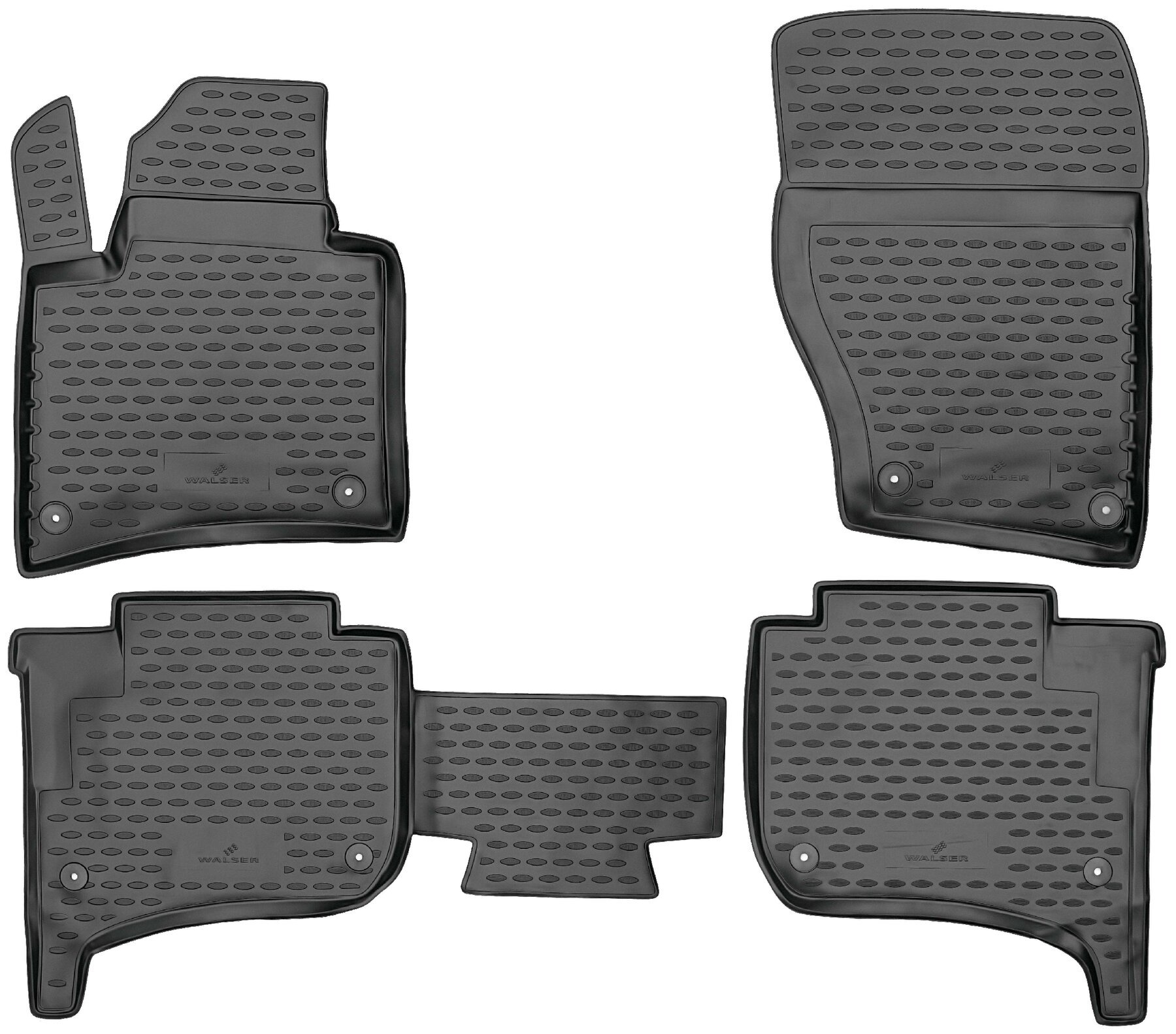 Tappetini in gomma per auto su misura XTR per VW Touareg II, senza Aria condizionata a doppia zona, 2010 - 2018