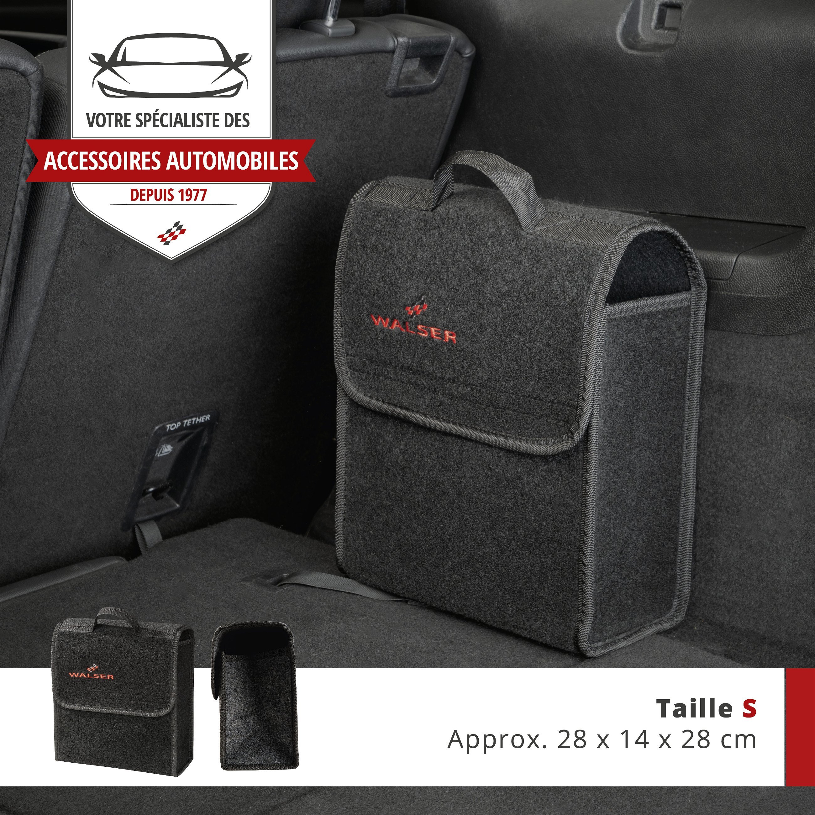 Sac de coffre Toolbag taille S, sac de rangement pour voiture noir 28x14x28cm
