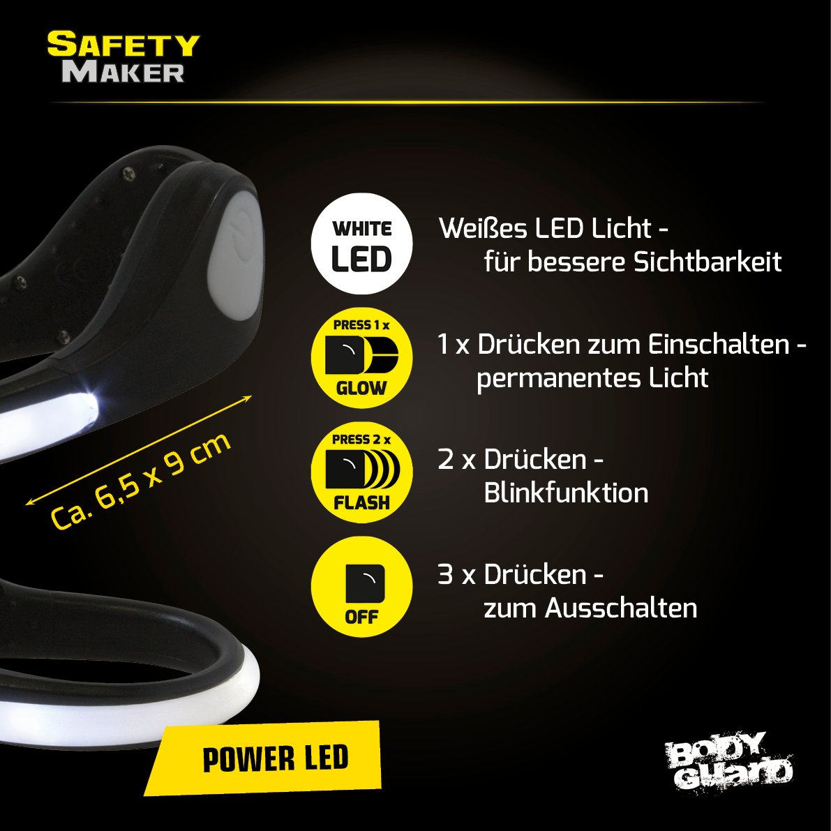 LED Schuh Clip weiss