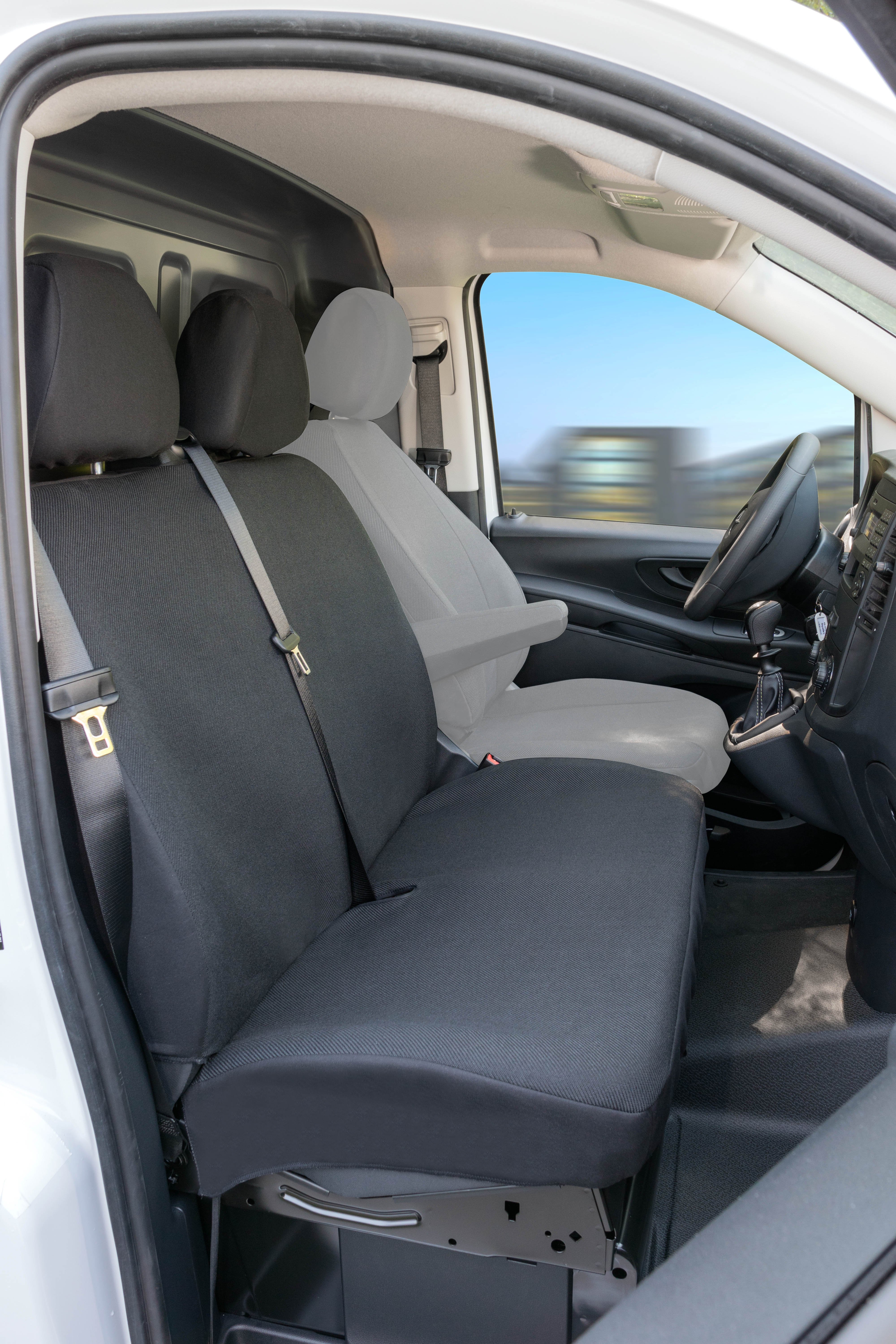 Seat cover made of fabric for Mercedes Vito 447, double bench cover front
