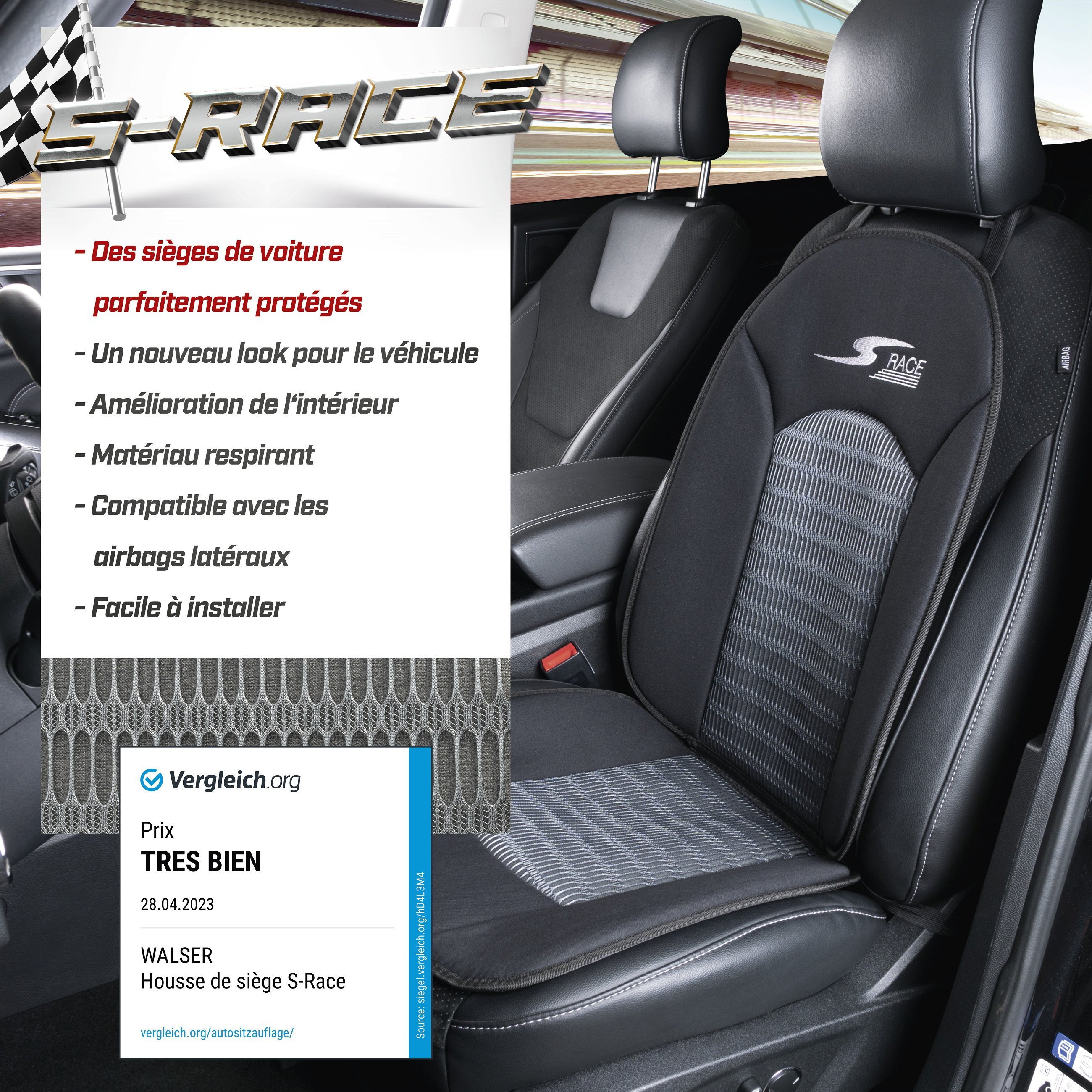 Housses de sièges S-Race anthracite