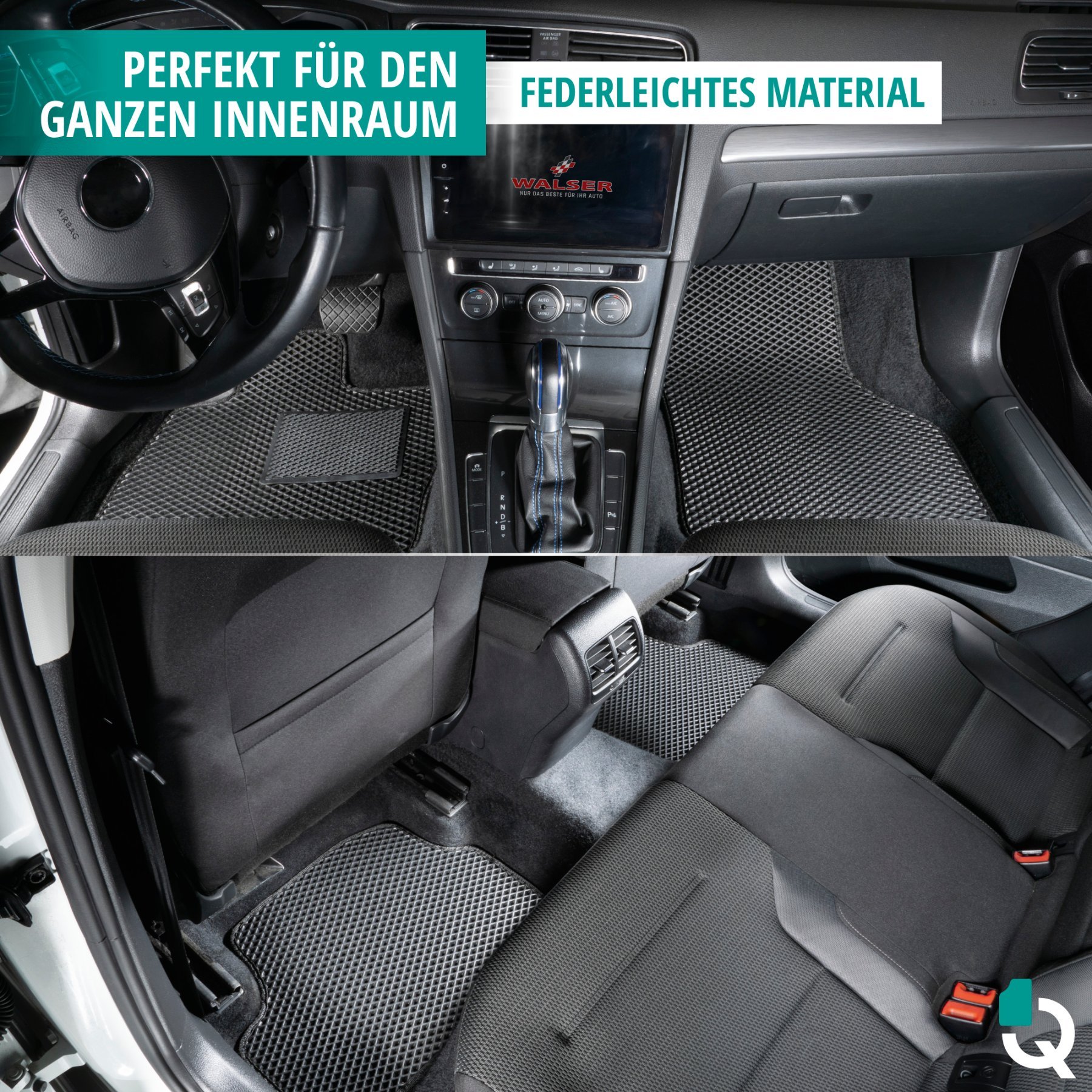 Gummimatten Qlean Mats für VW Tiguan 01/2016-Heute, Autofußmatten aus EVA-Material