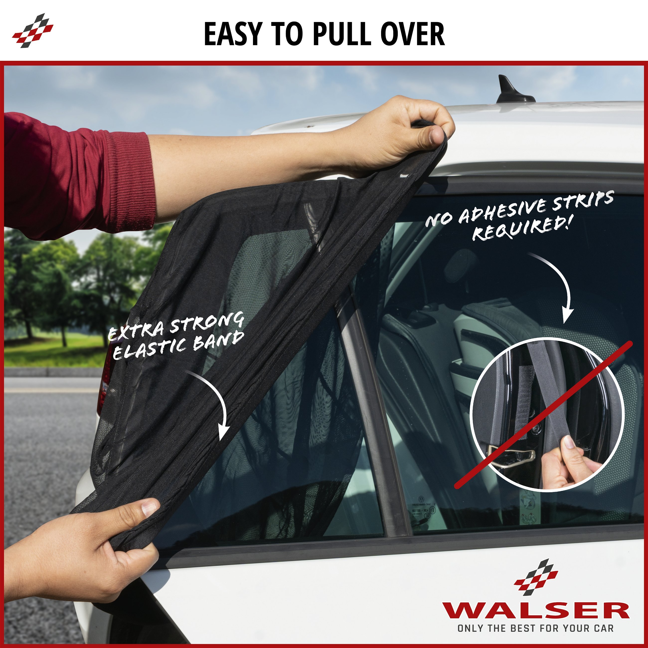 Sunscreen Window Sock Premium, Set of 2 Sun Visor Side Window, Car Sunscreen Black