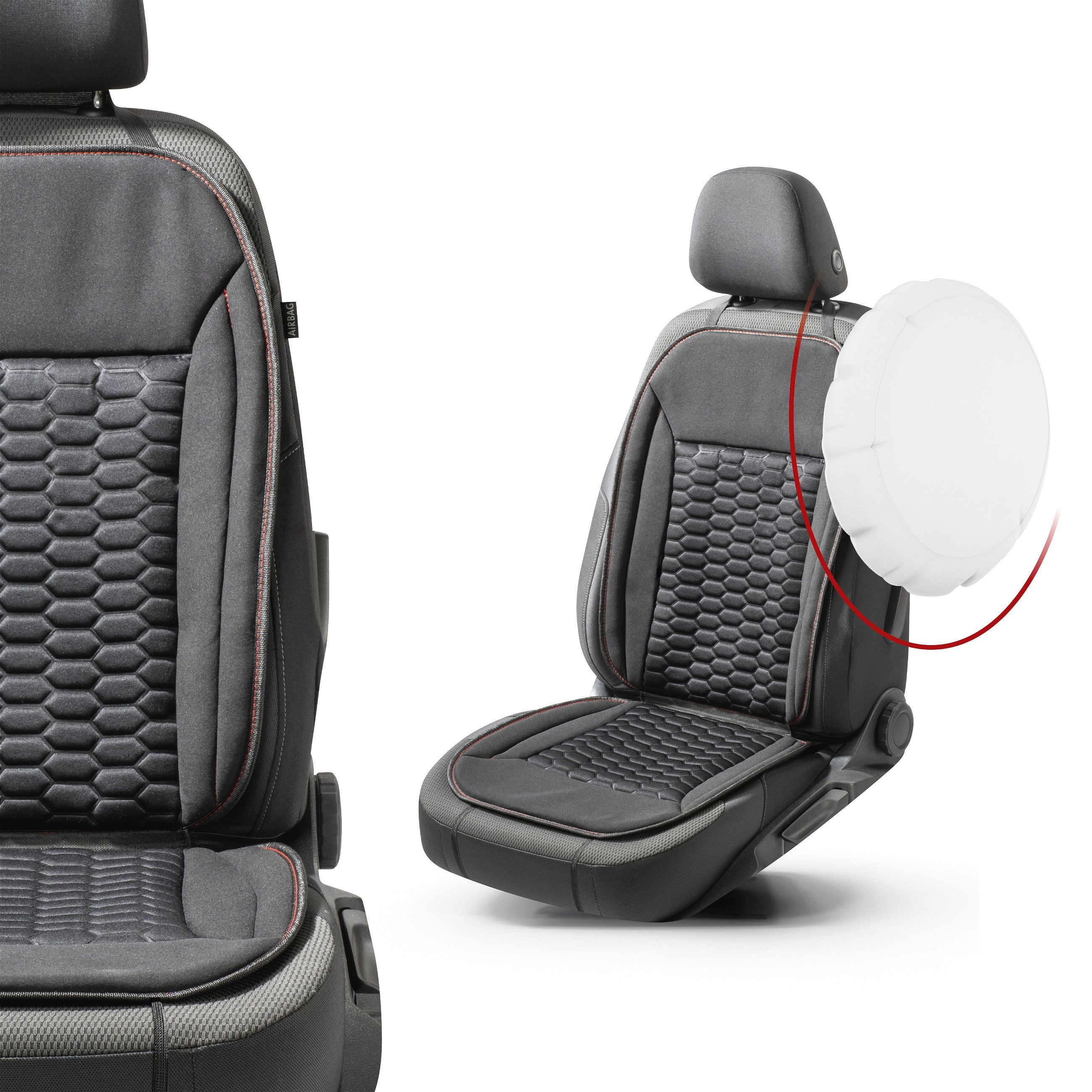 Car Seat cover Valtteri black/red