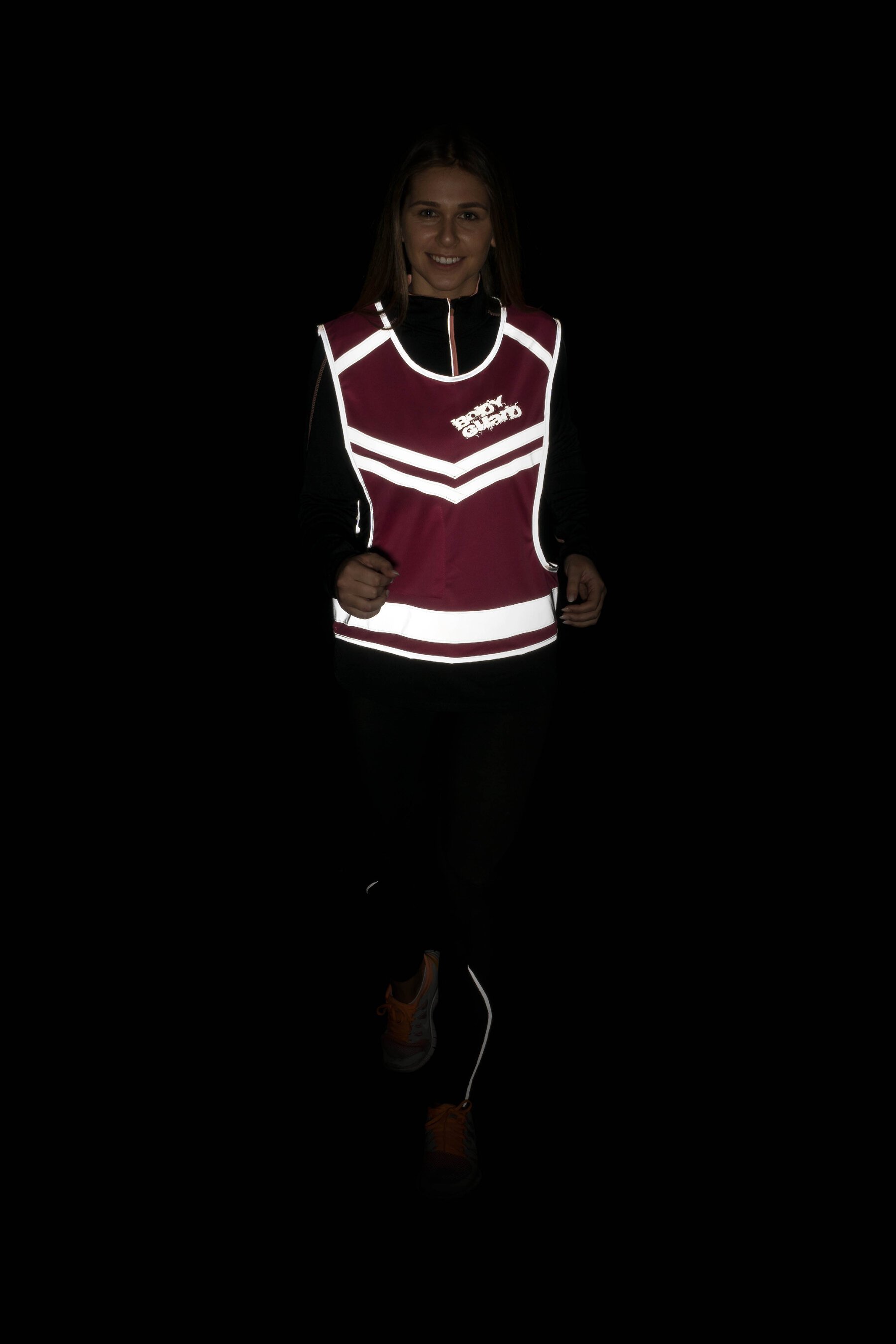 Running vest with reflector pink - Size S/M