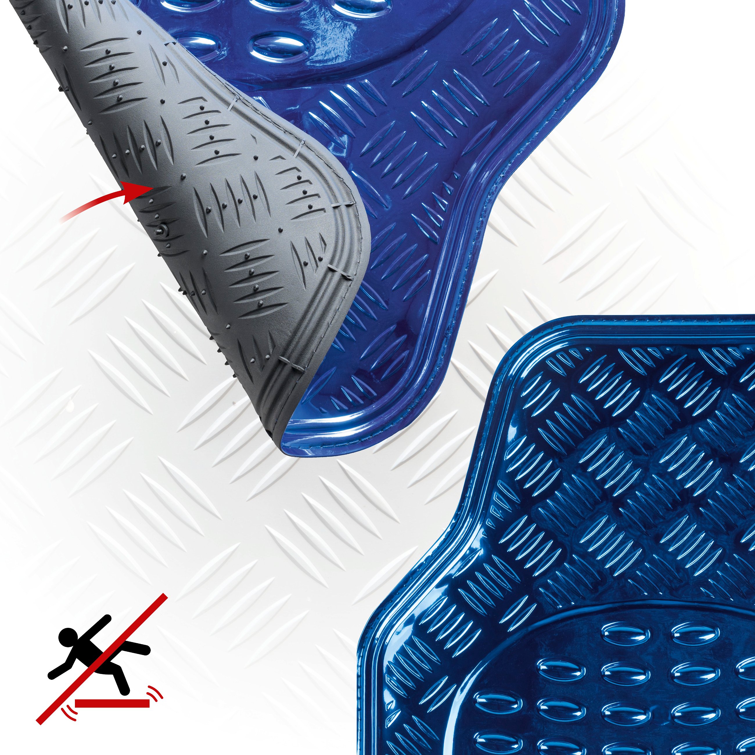 Rubbermatten, universele auto mat metallic beschermmat blauw, op maat gesneden vuilvangmat