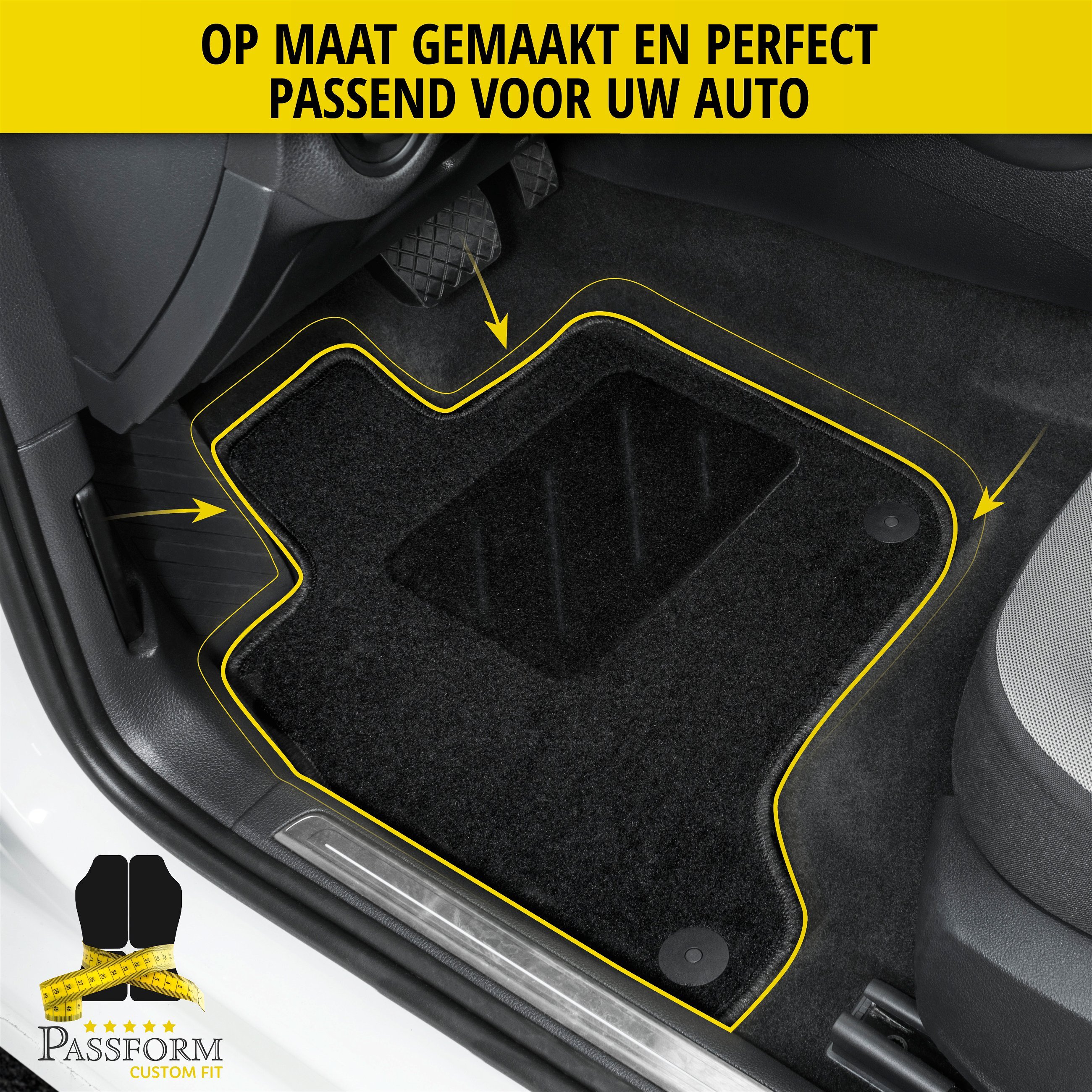Naaldvilt Velours voetmatten geschikt voor Audi A6 C8/C8 Avant/C8 Allroad 2018-Vandaag