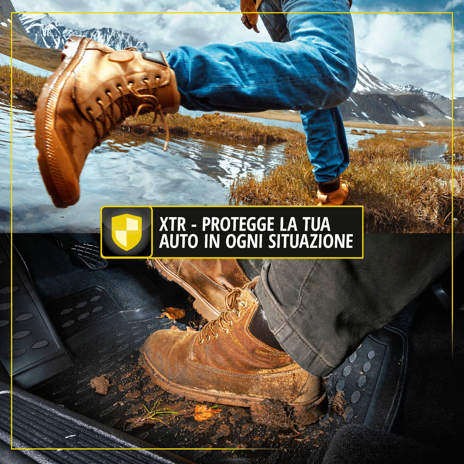 Tappetini in gomma per auto su misura XTR per Toyota Corolla sedan 2013 - 2019