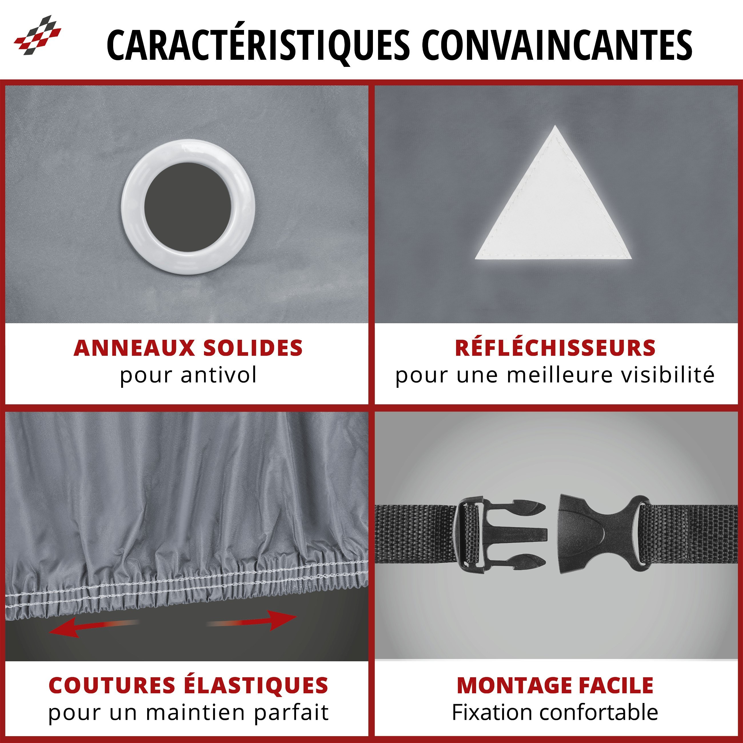 Bâche quad All Weather Plus, couverture pour véhicules tout terrain taille L gris
