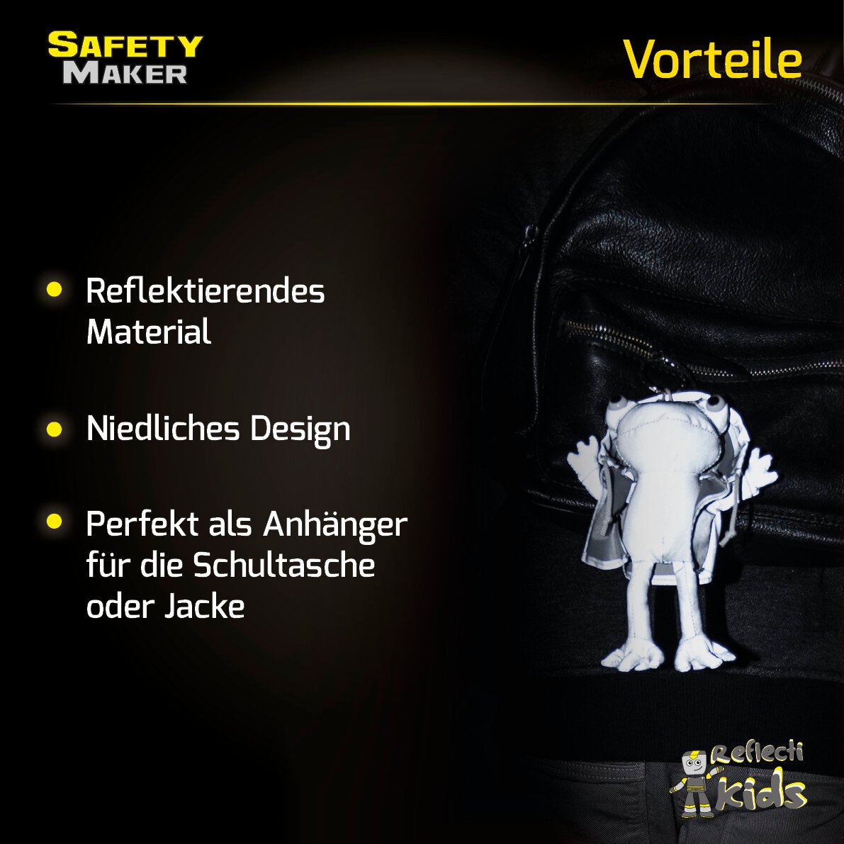 Soft Anhänger Froggy aus reflektierendem Material silber